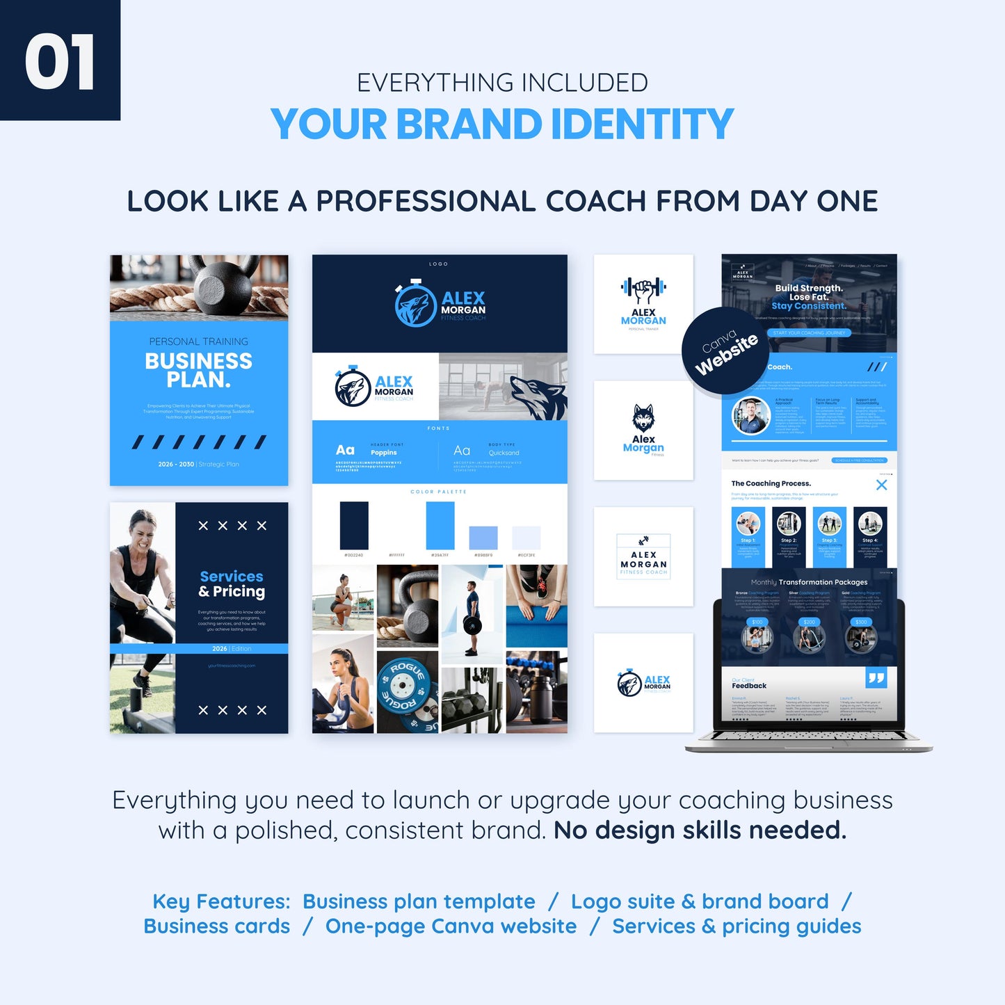 Fitness Coach Ultimate Branding Toolkit (Blue)