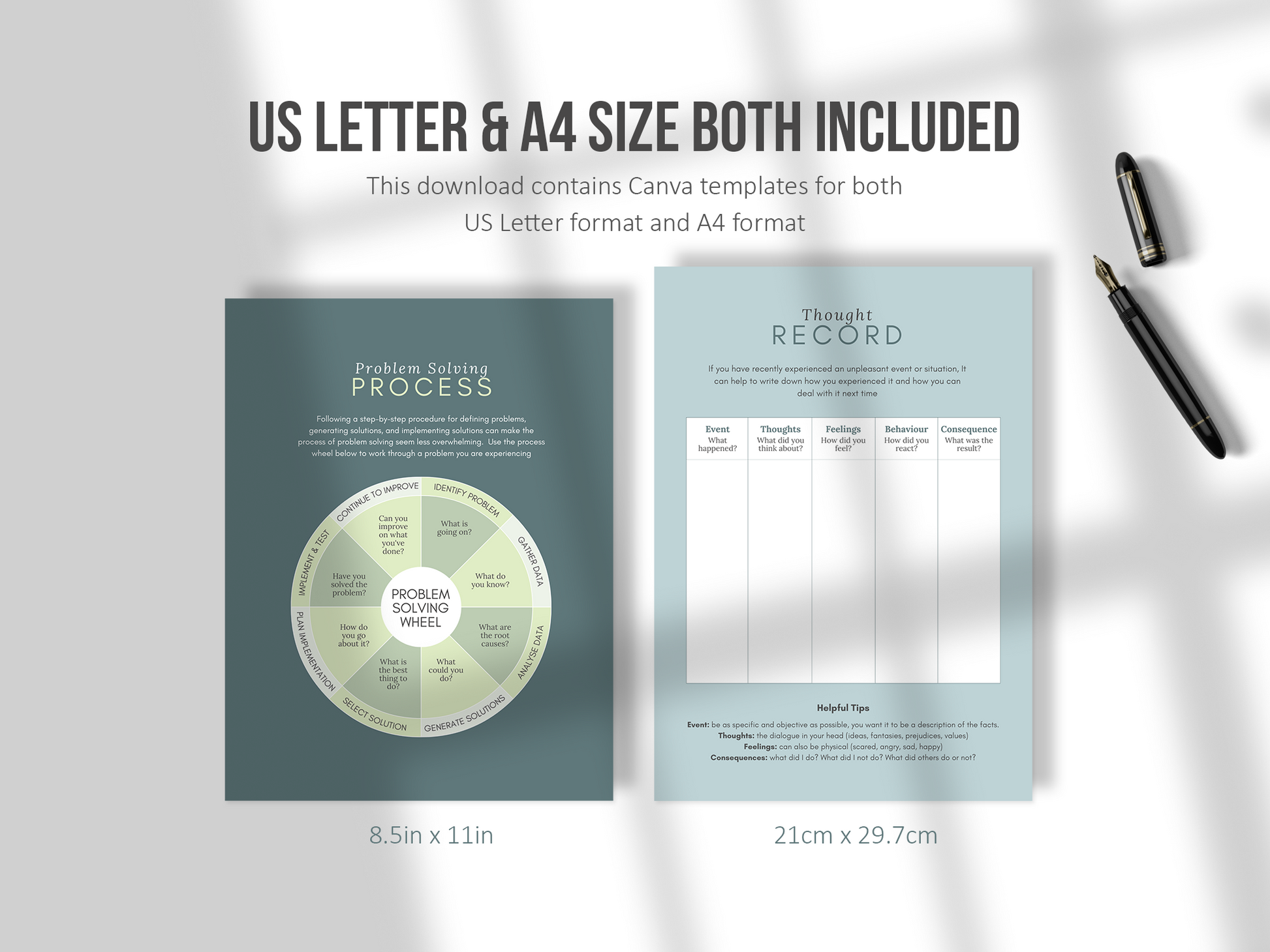 100 Life Coaching Worksheet Templates (green)