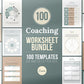 100 Life Coaching Worksheet Templates (grey)