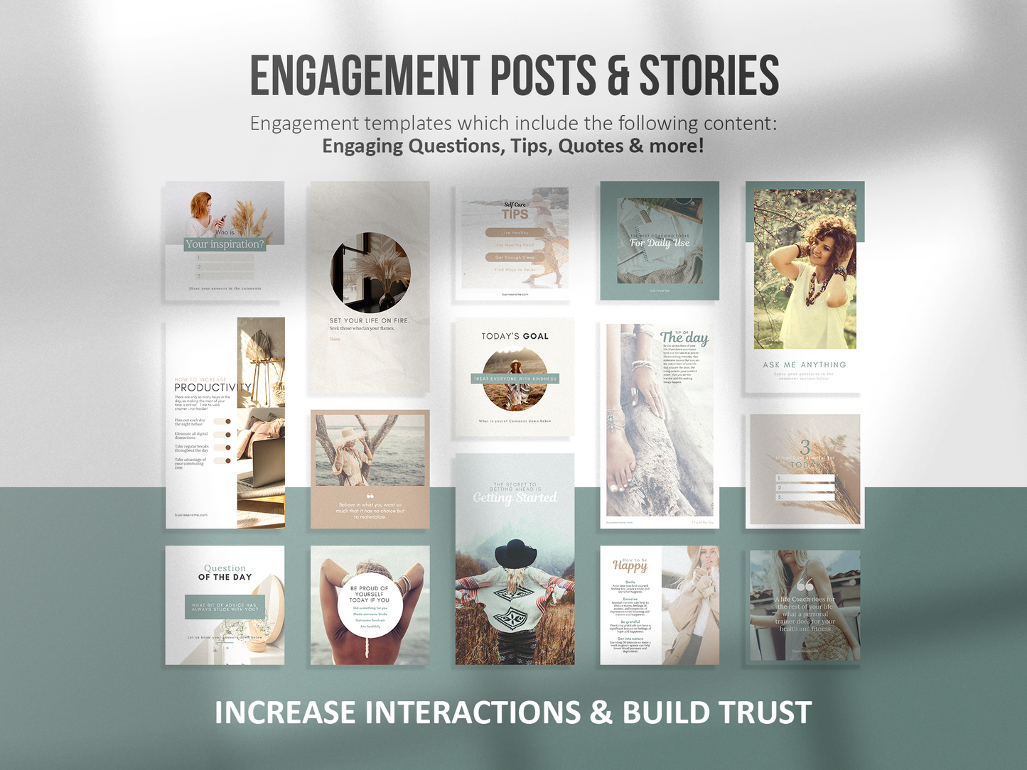 150 Life Coach Instagram Templates For Social Media (grey)