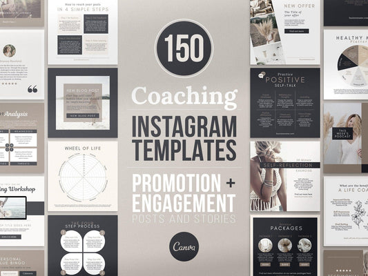 150 Life Coach Instagram Templates For Social Media (royal)