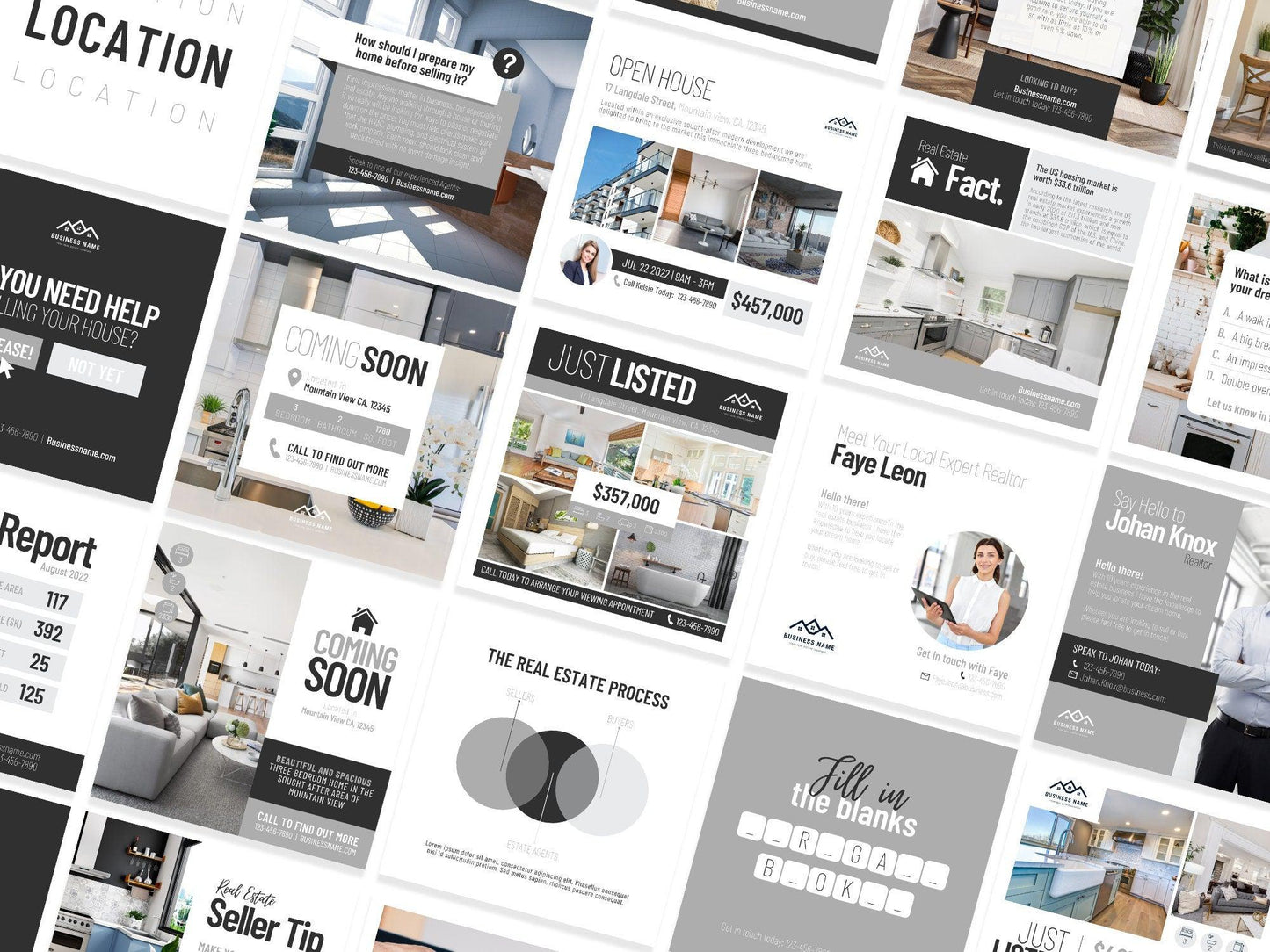 150 Real Estate Templates For Social Media (modern)