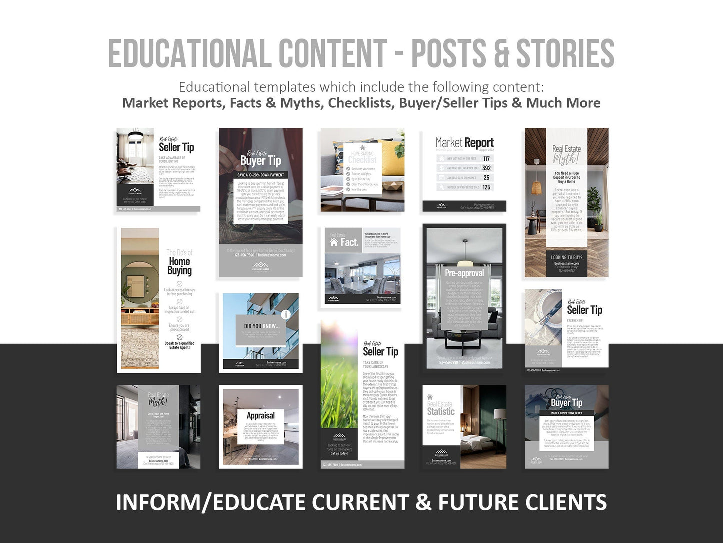 150 Real Estate Templates For Social Media (modern)