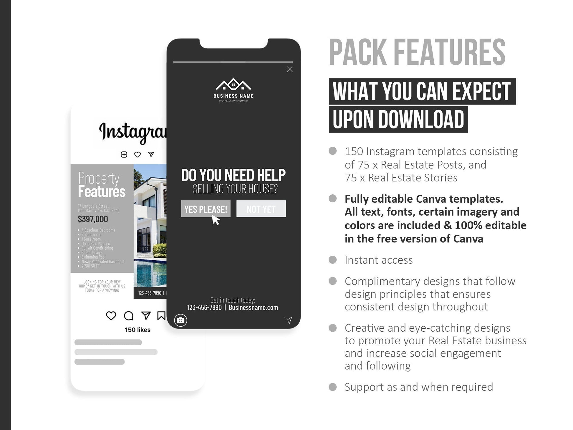 150 Real Estate Templates For Social Media (modern)