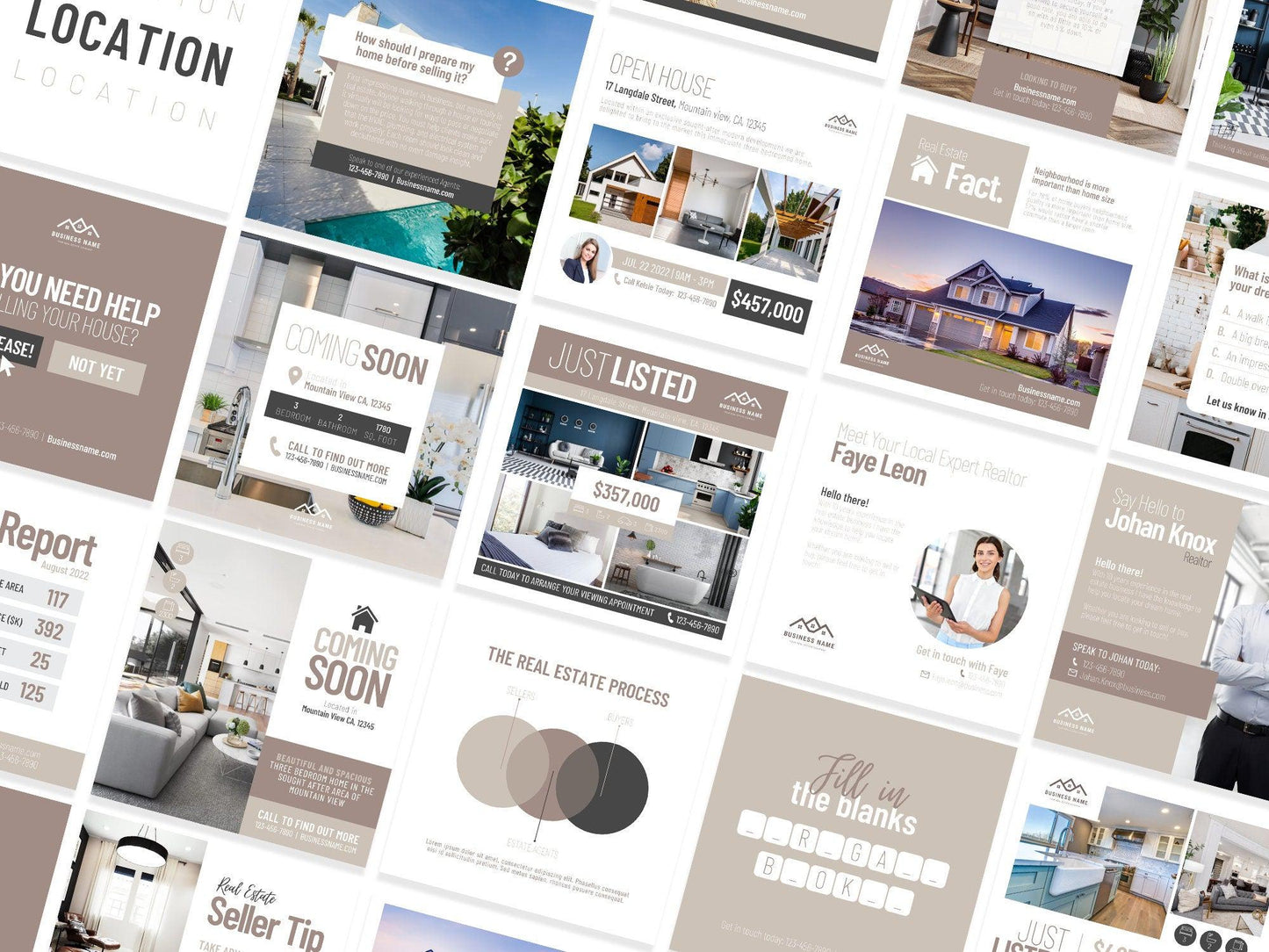 150 Real Estate Templates For Social Media (neutral)