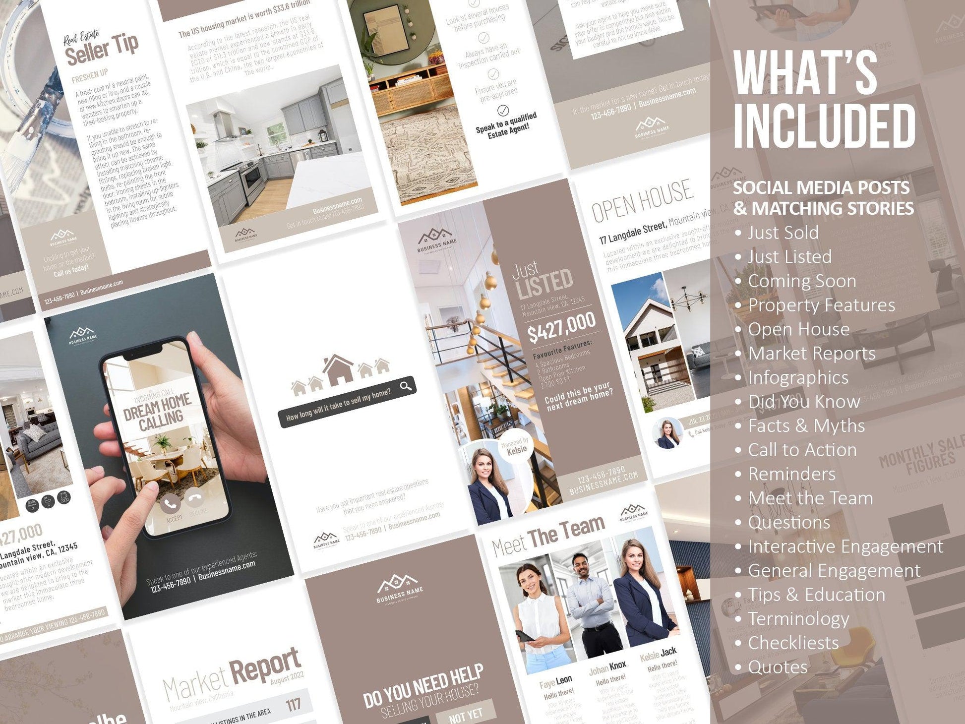 150 Real Estate Templates For Social Media (neutral)