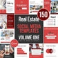 150 Real Estate Templates For Social Media (red)