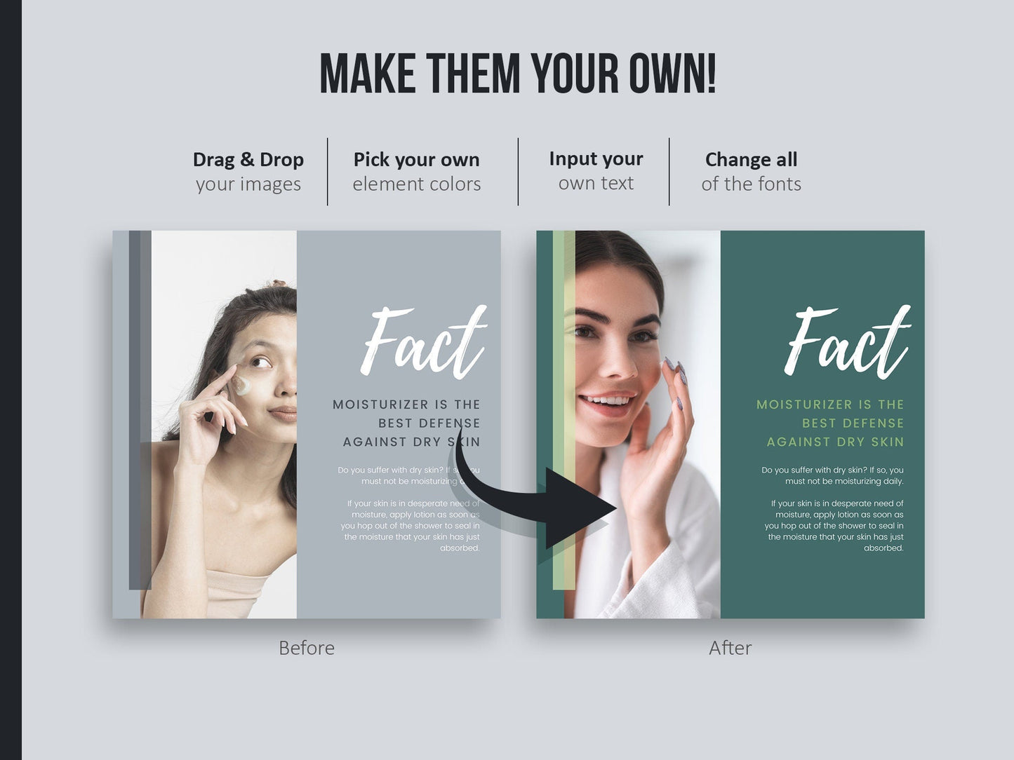 275 Skincare Instagram Templates For Social Media (slate)