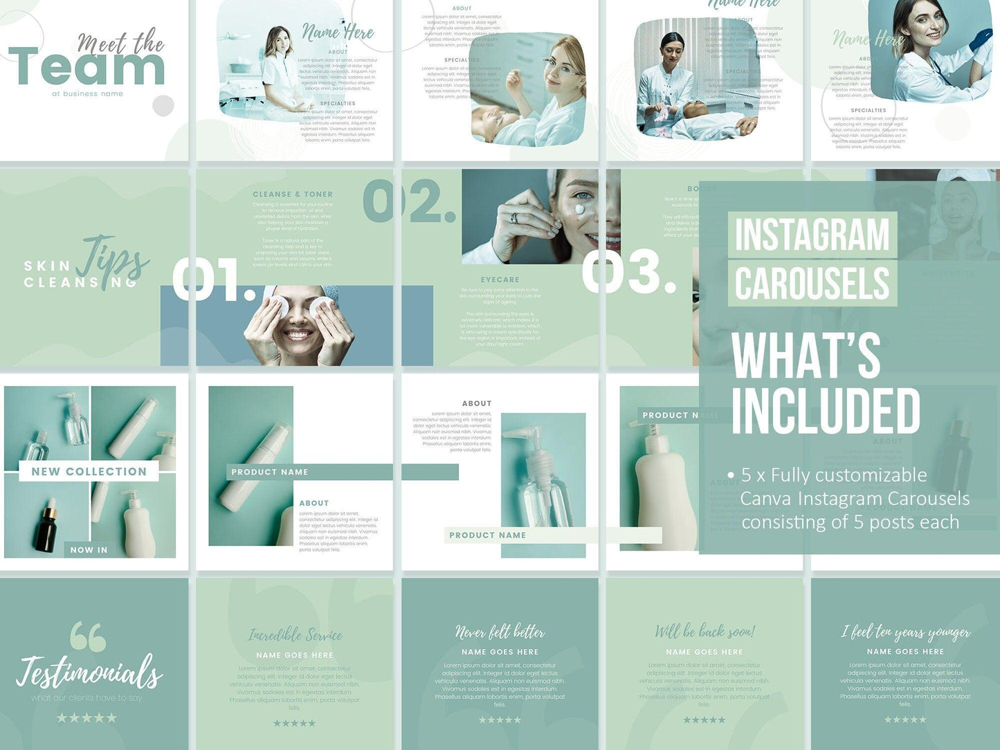 350+ Ultimate Skincare Template Bundle For Social Media (aloe)