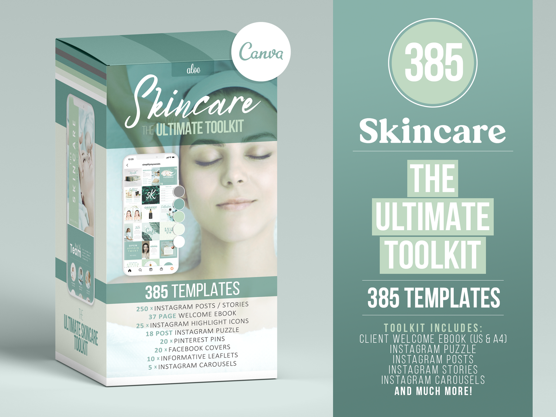 350+ Ultimate Skincare Template Bundle For Social Media (aloe)