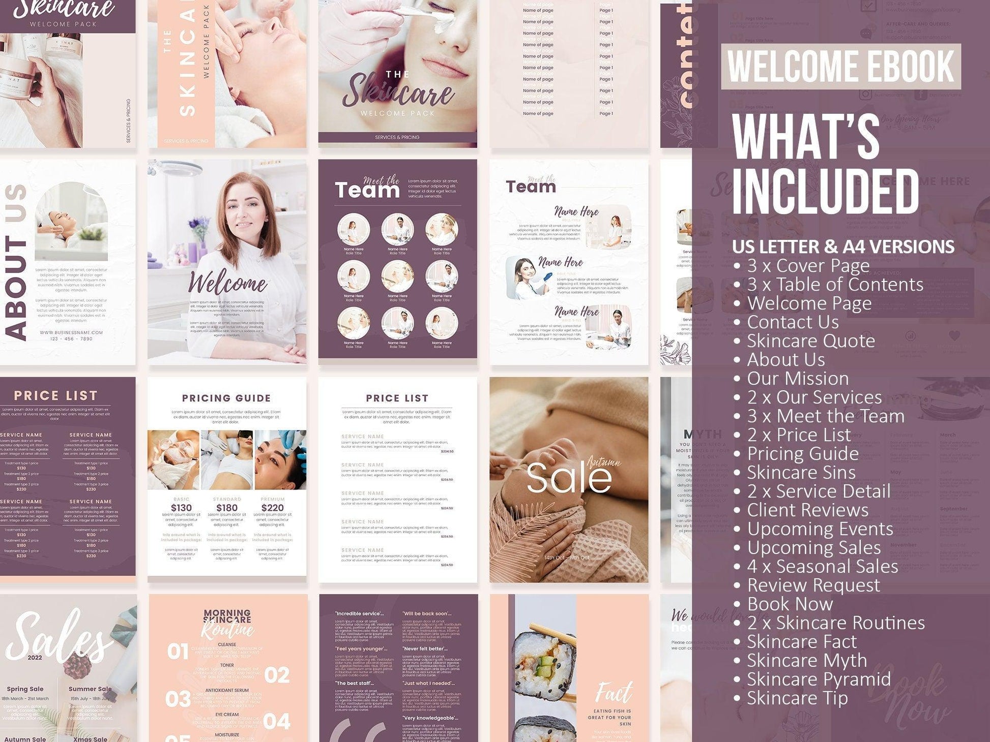 350+ Ultimate Skincare Template Bundle For Social Media (pebble)