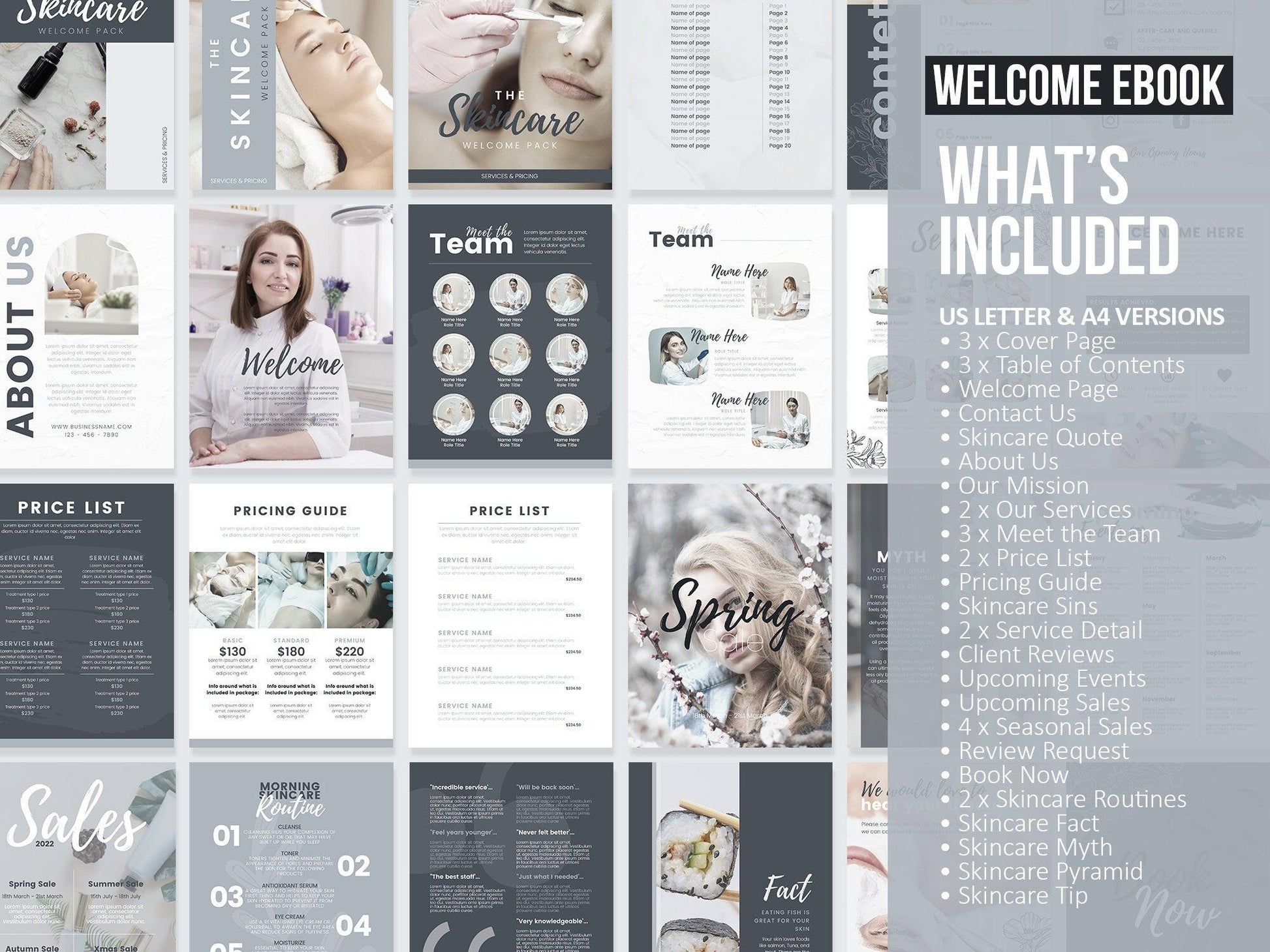 350+ Ultimate Skincare Template Bundle For Social Media (slate)