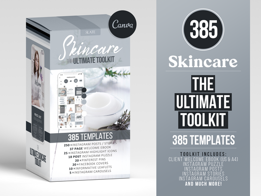 350+ Ultimate Skincare Template Bundle For Social Media (slate)