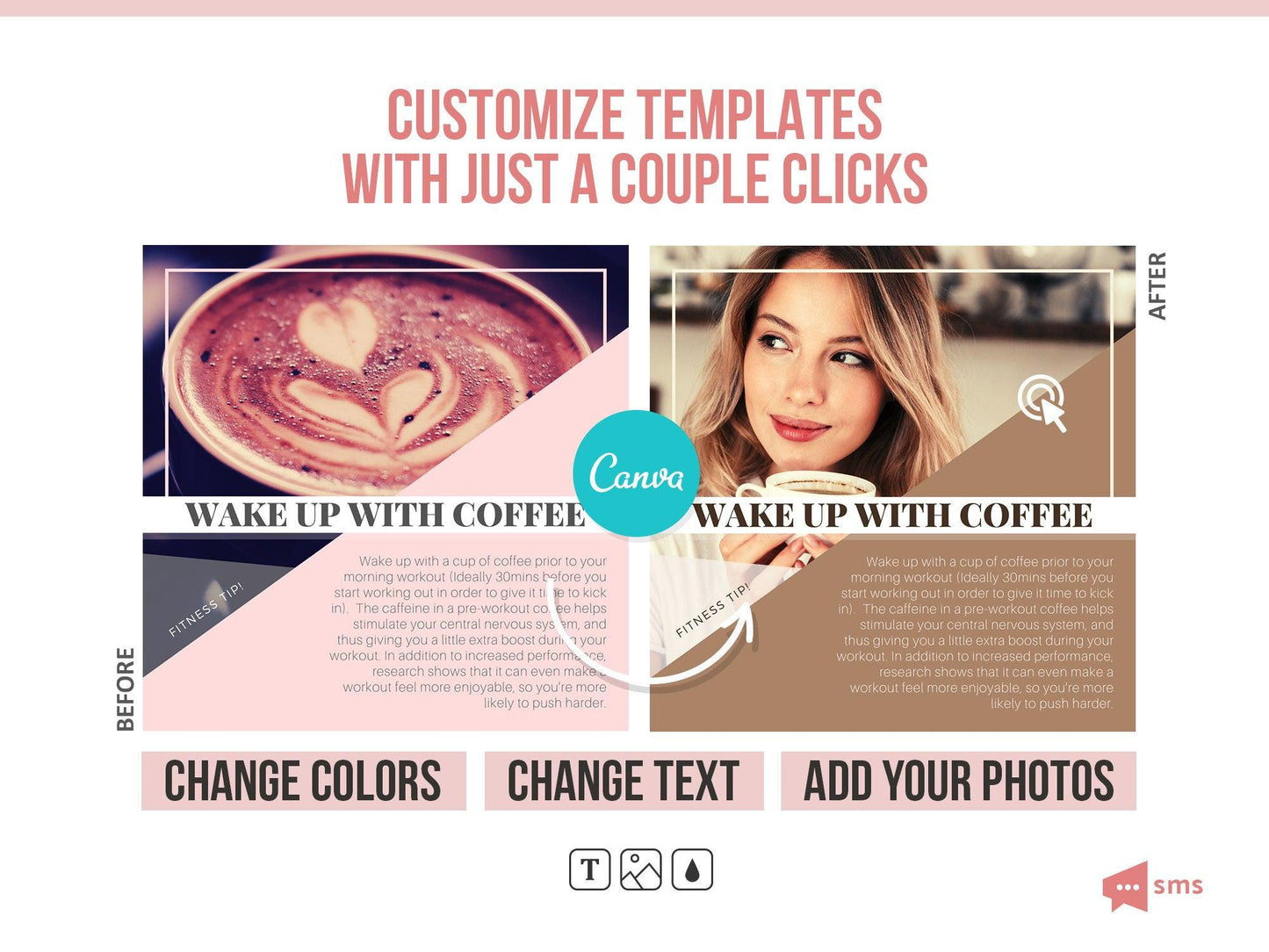 365 Fitness Instagram Template Bundle For Social Media (blush)