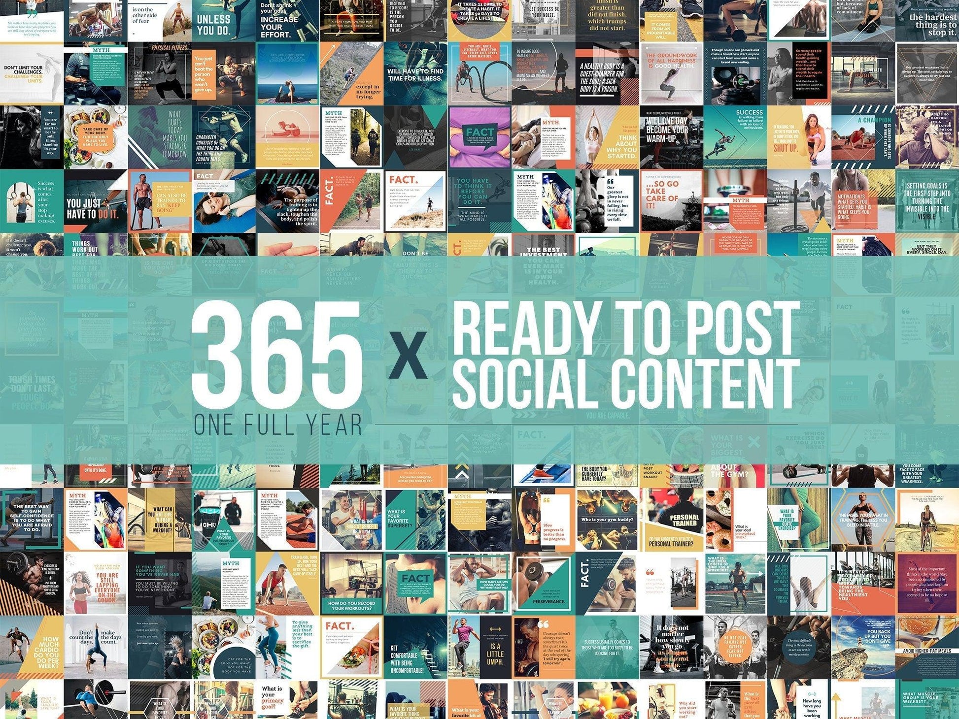 365 Fitness Instagram Template Bundle For Social Media (multi)
