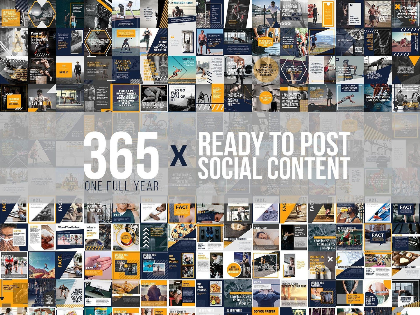 365 Fitness Instagram Template Bundle For Social Media (mustang)