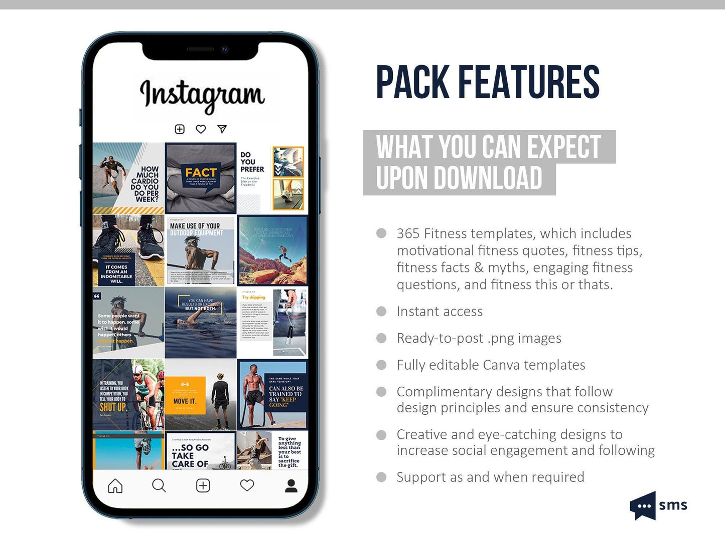 365 Fitness Instagram Template Bundle For Social Media (mustang)