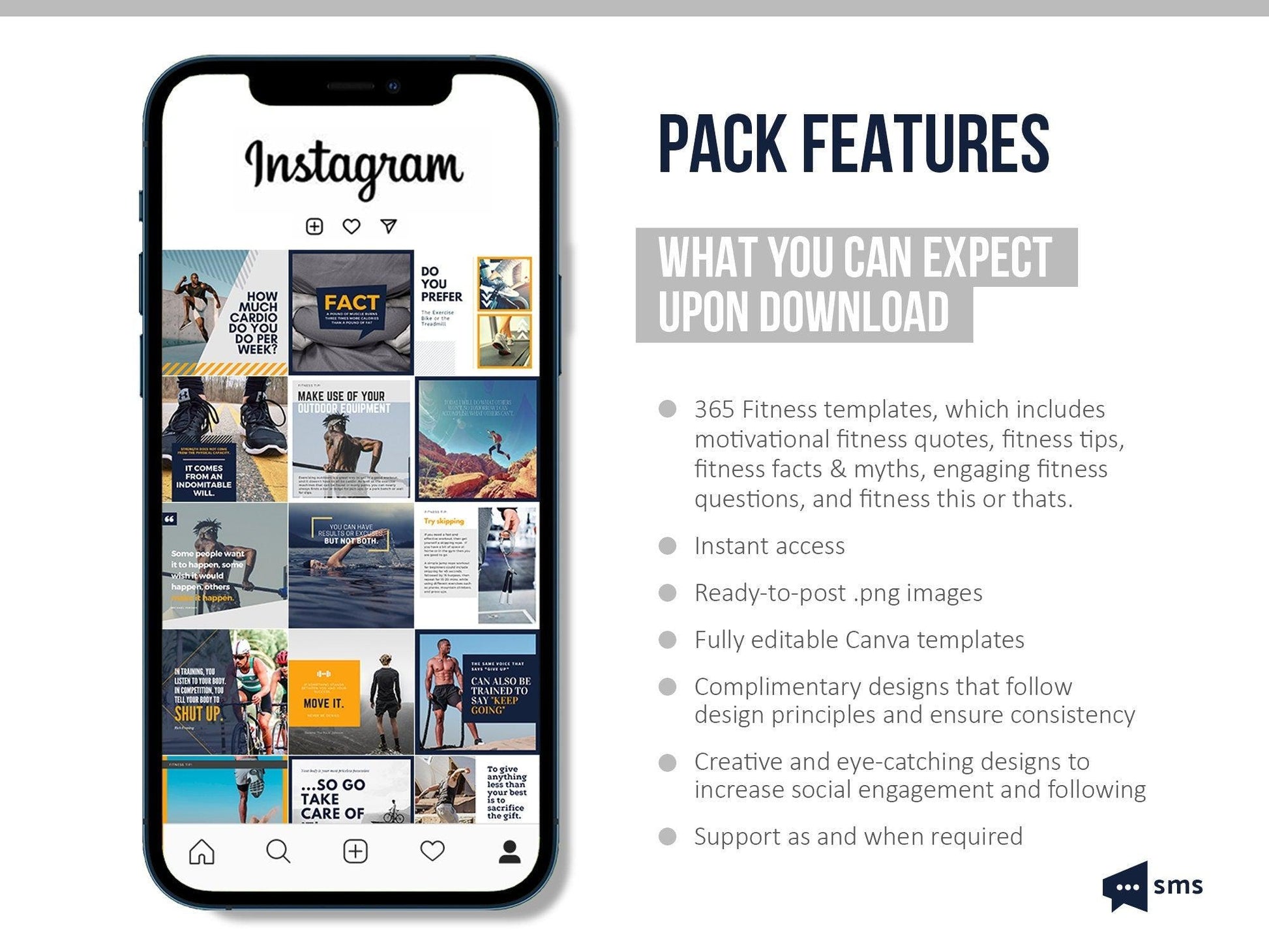 365 Fitness Instagram Template Bundle For Social Media (mustang)