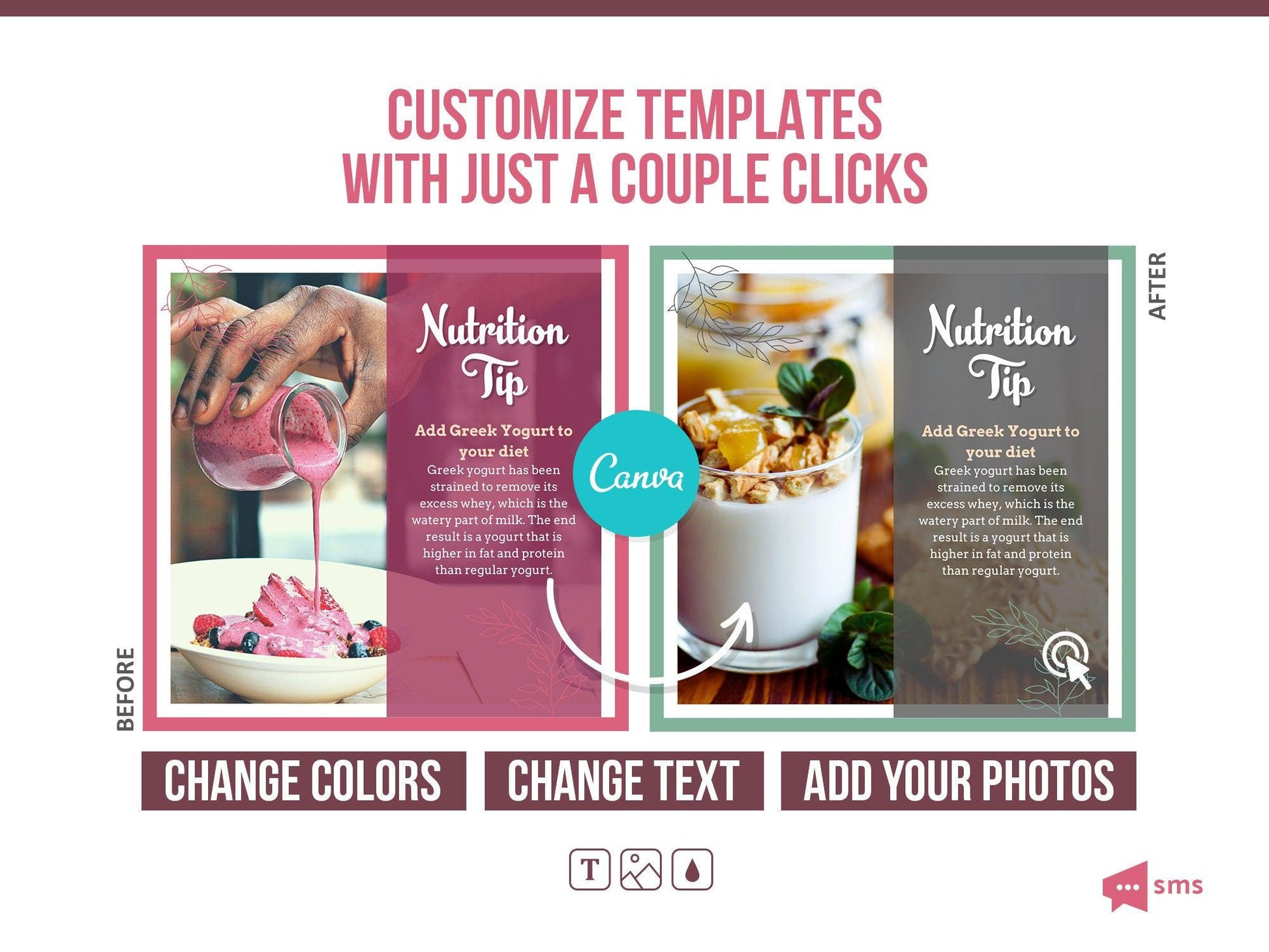365 Nutrition Instagram Template Bundle For Social Media (crimson berry)