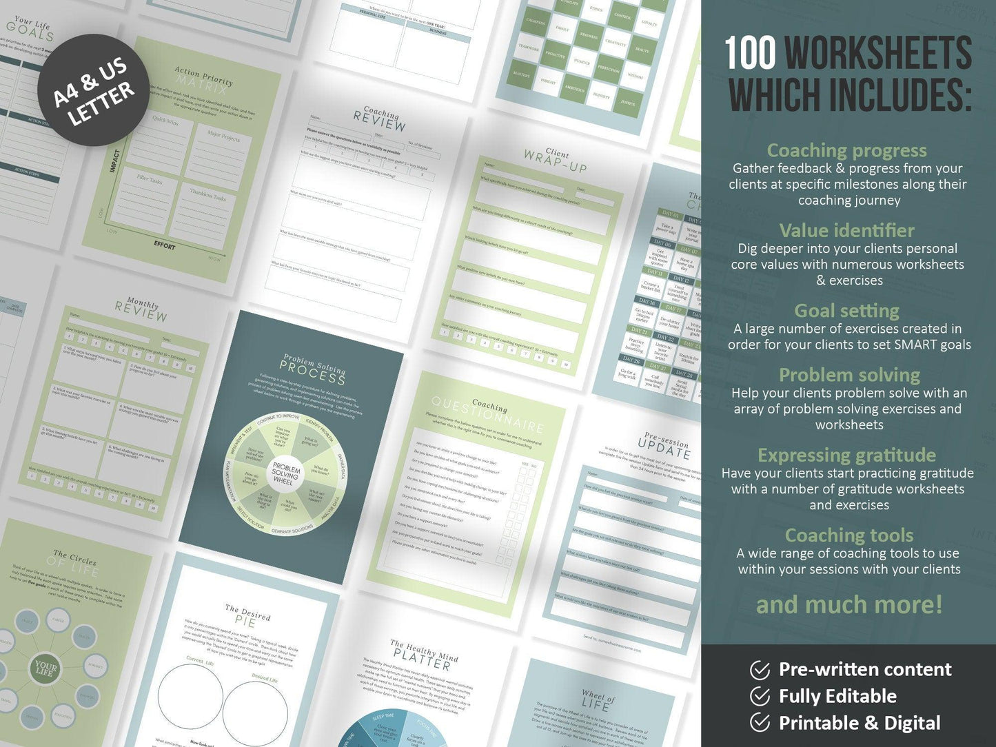 385+ Life Coaching Client Onboarding Toolkit (green)