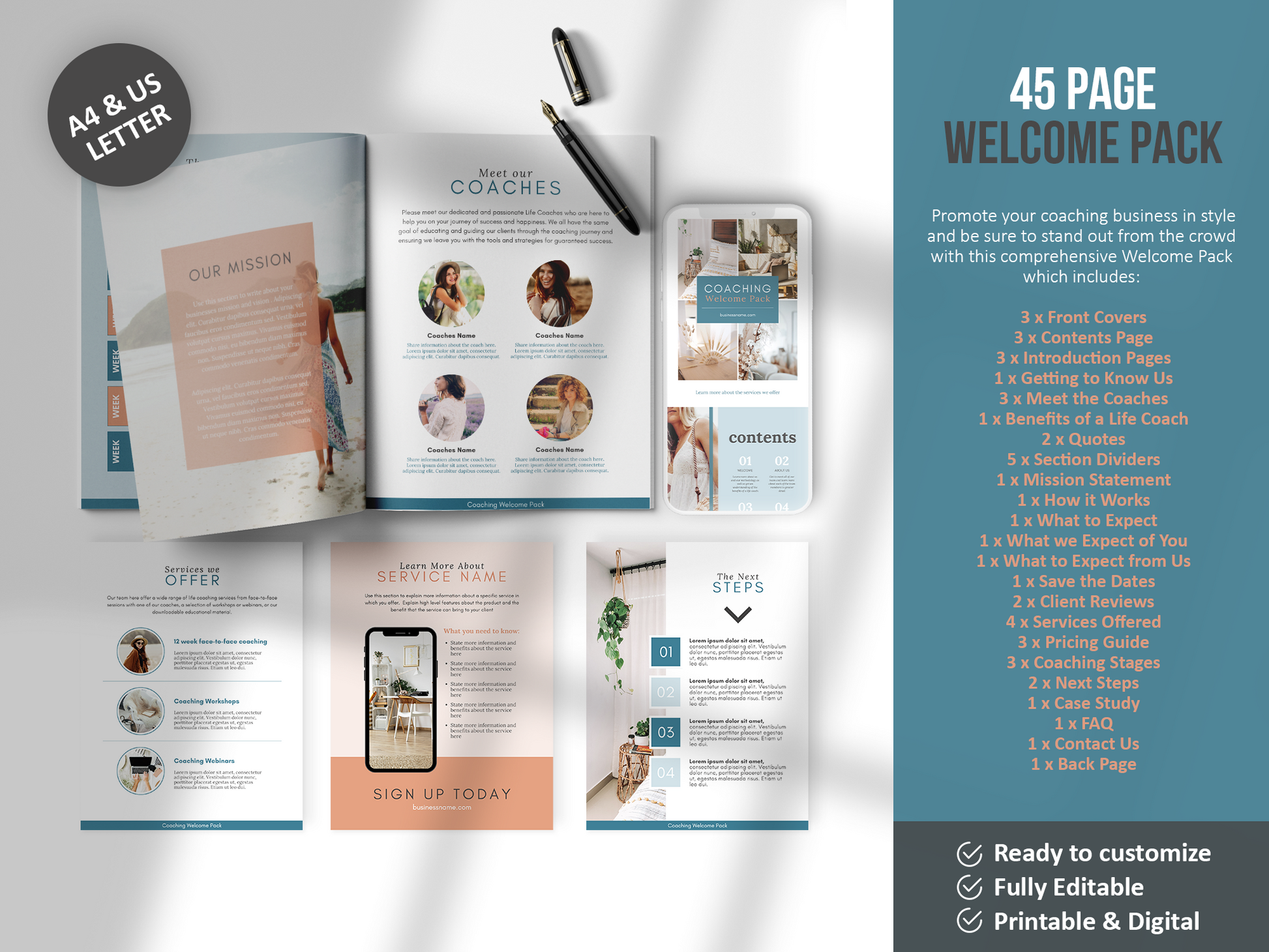 385+ Life Coaching Client Onboarding Toolkit (teal)