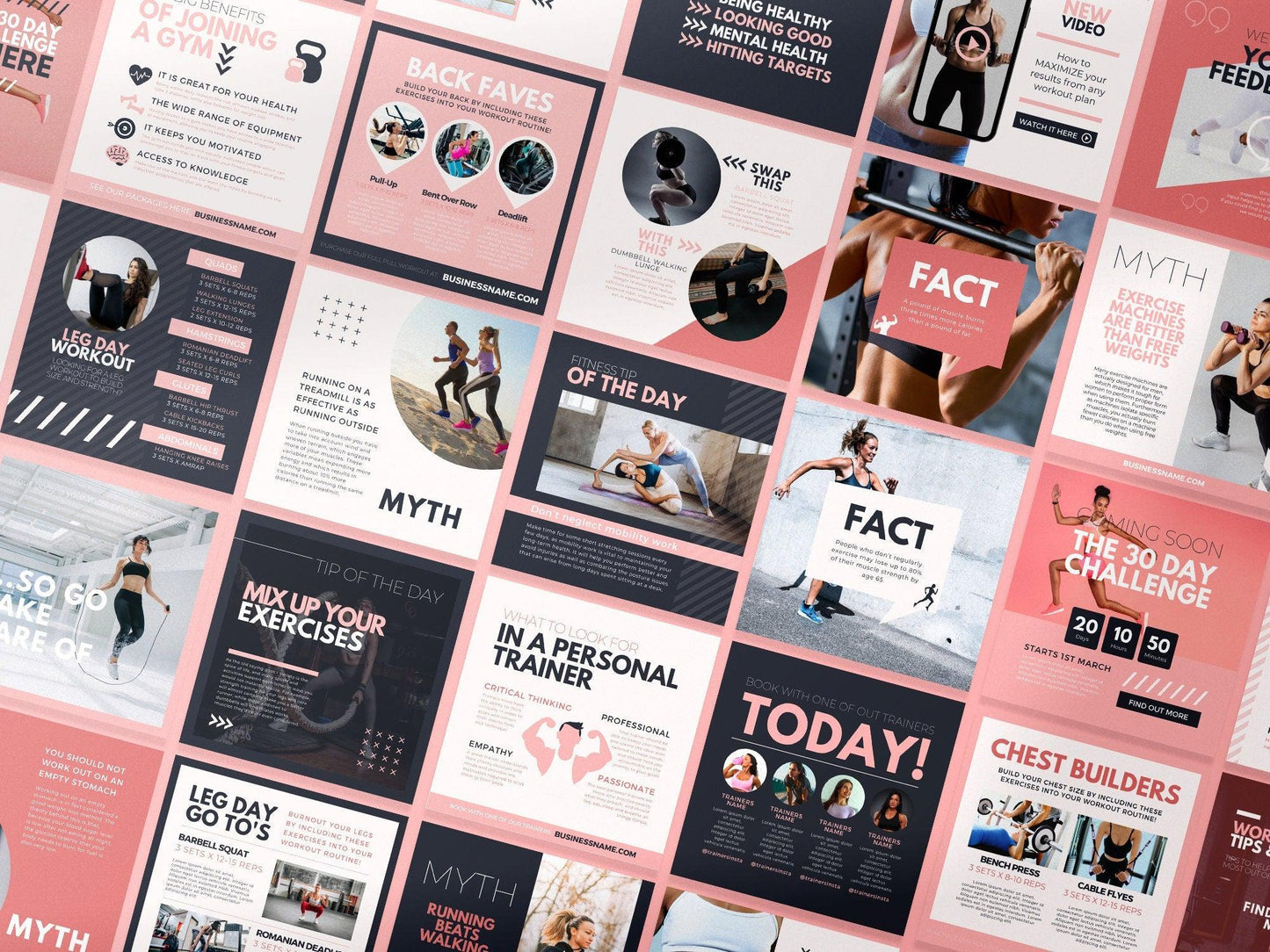 420 Fitness Instagram Post Templates (blush)