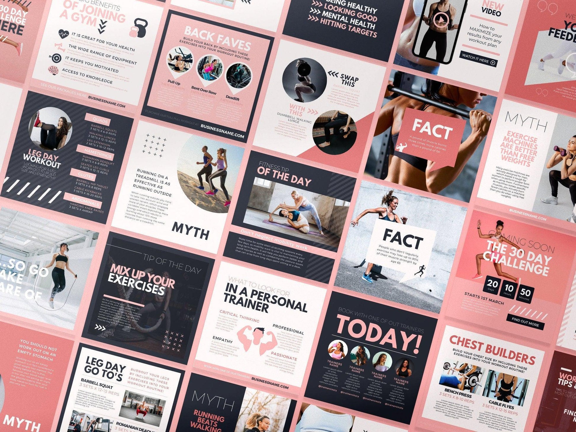 420 Fitness Instagram Post Templates (blush)