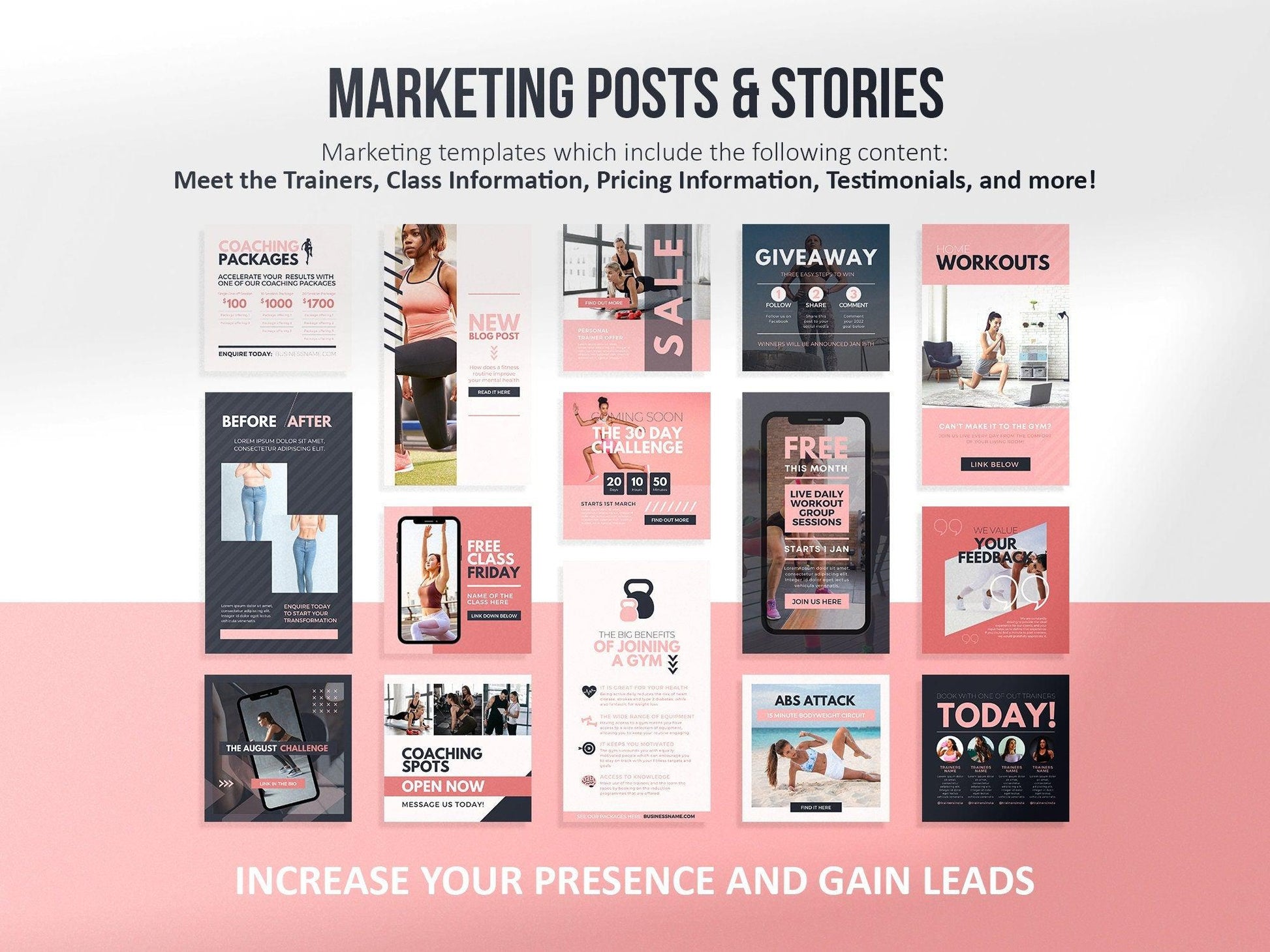 420 Fitness Instagram Post Templates (blush)