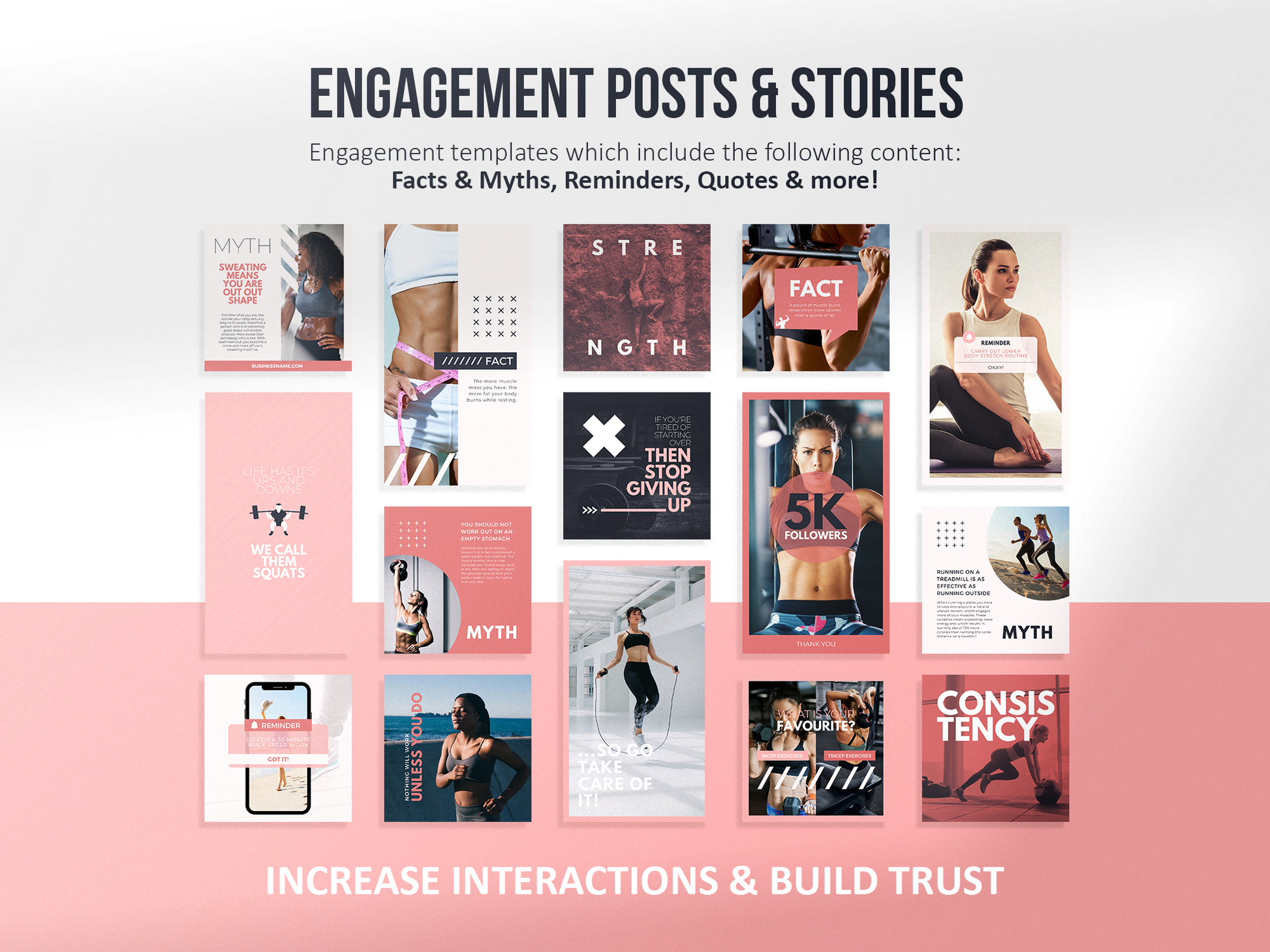 420 Fitness Instagram Post Templates (blush)