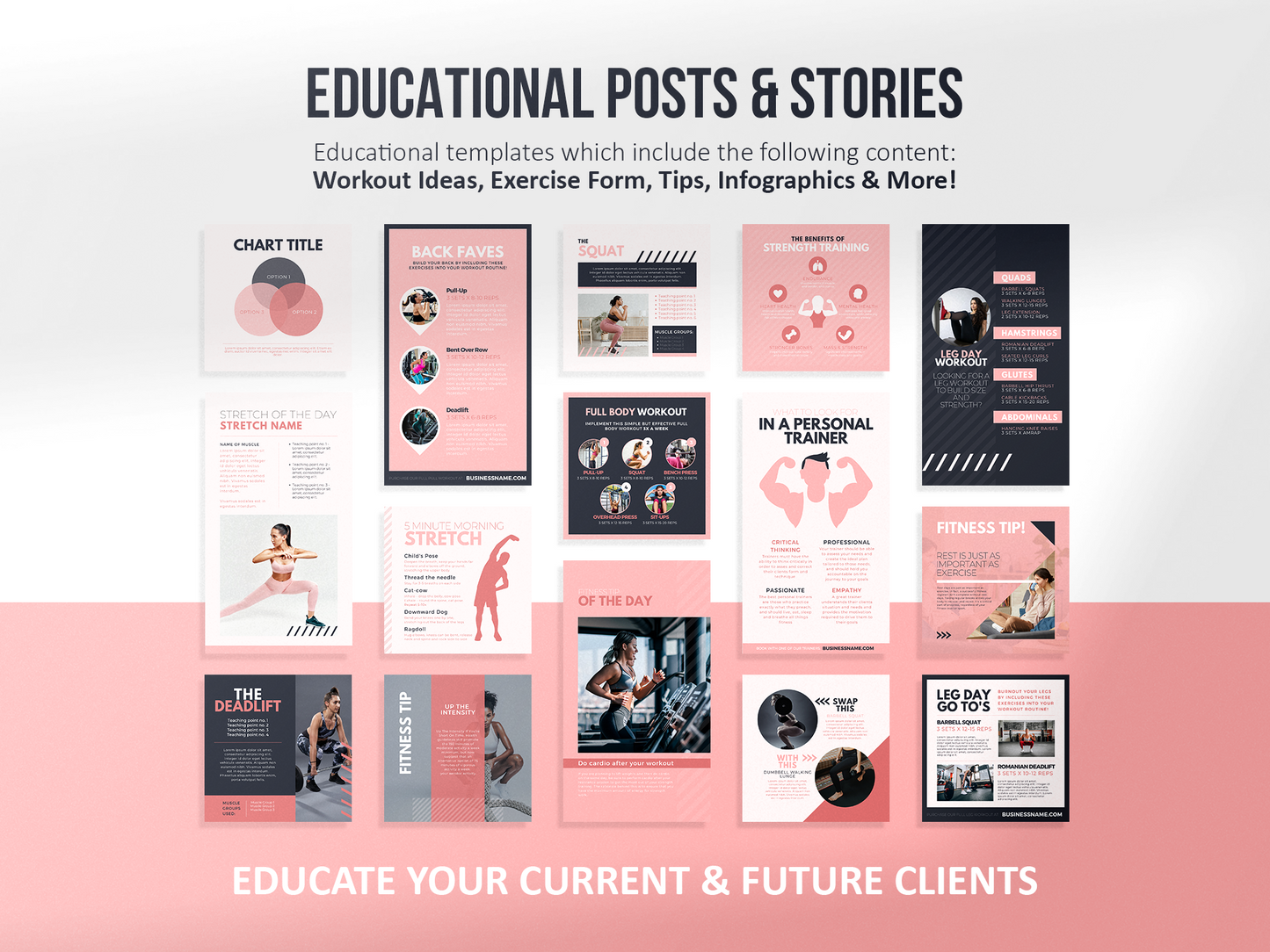 420 Fitness Instagram Post Templates (blush)