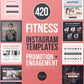 420 Fitness Instagram Post Templates (blush)