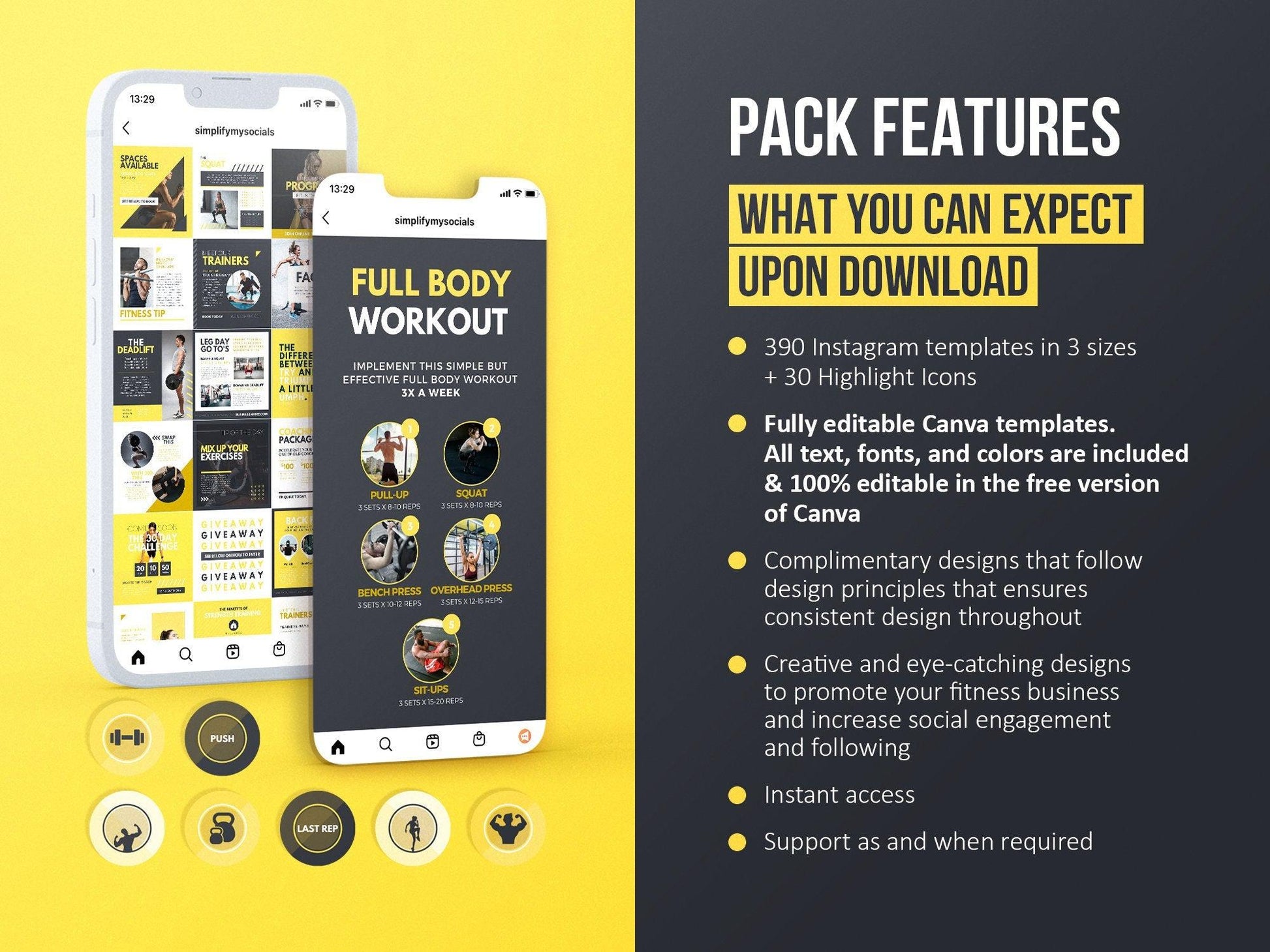 420 Fitness Instagram Post Templates (mustang)
