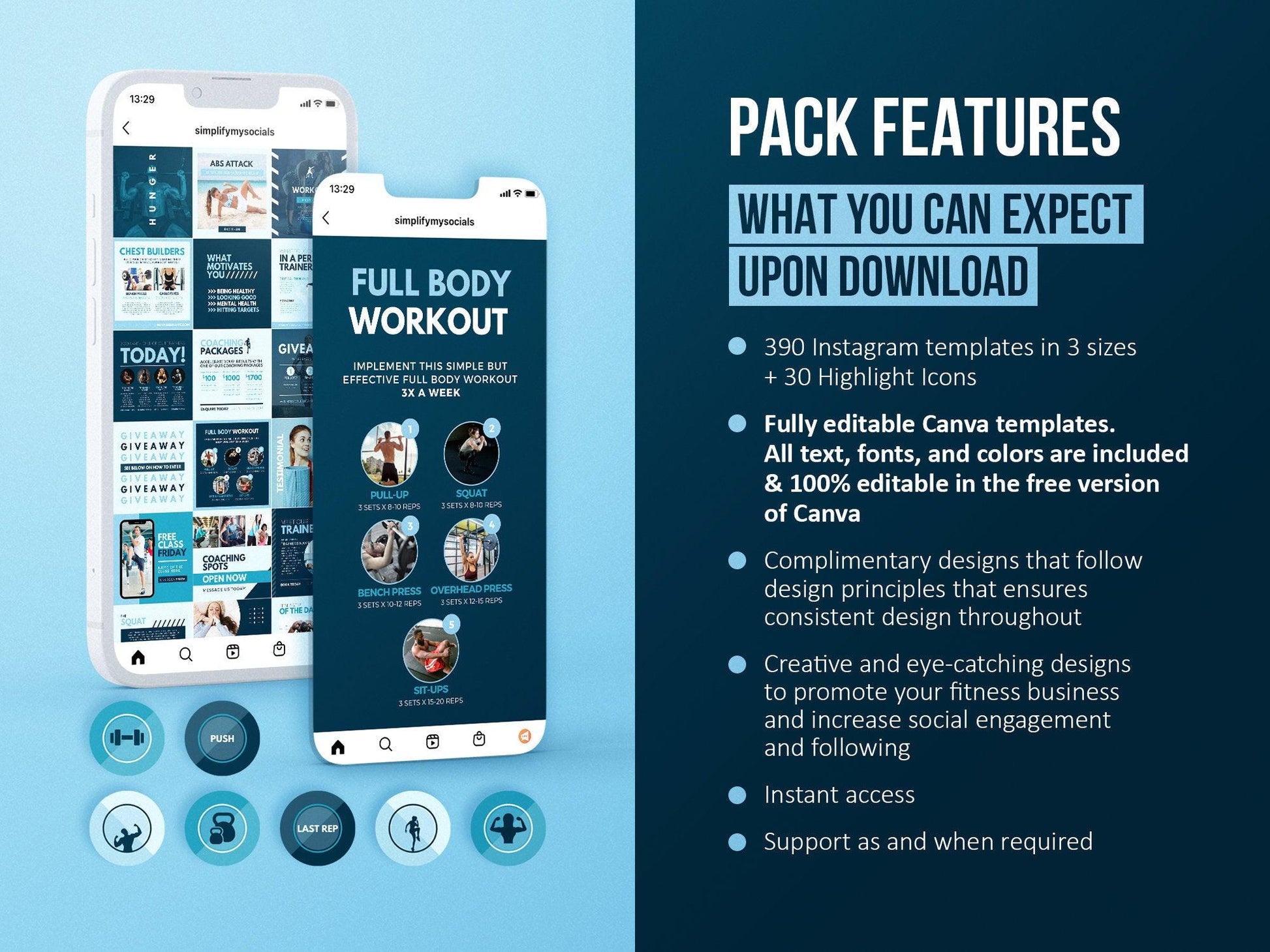 420 Fitness Instagram Post Templates (sky)