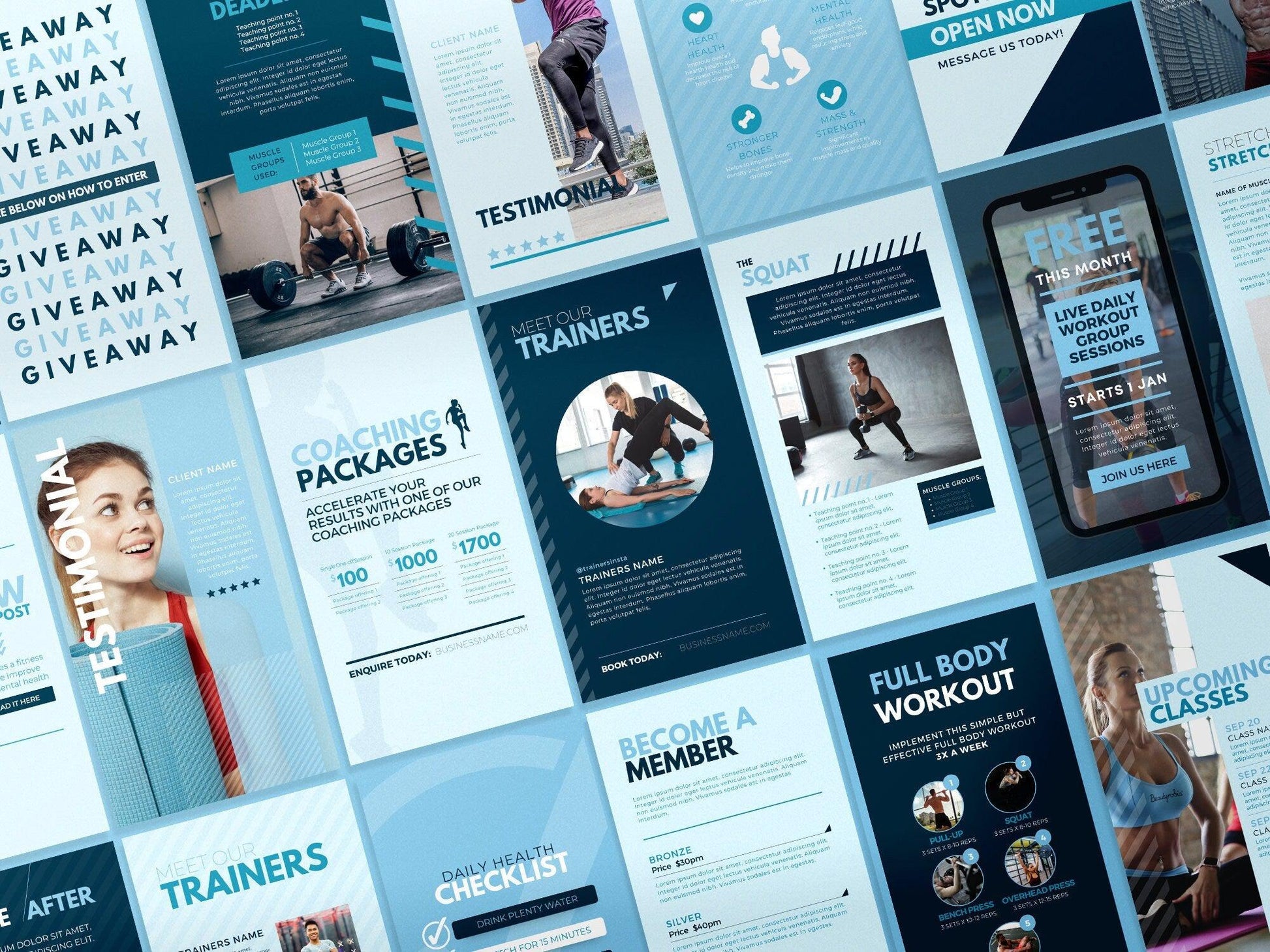 420 Fitness Instagram Post Templates (sky)