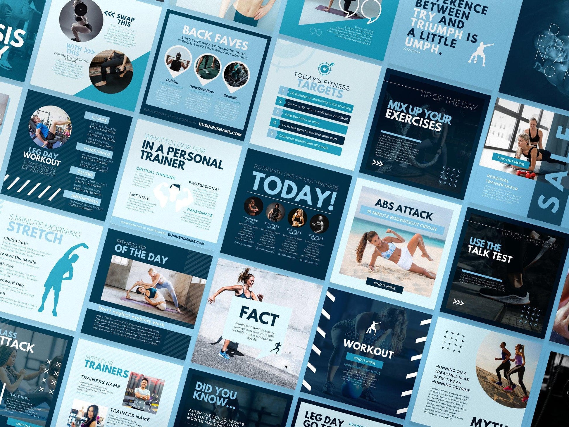 420 Fitness Instagram Post Templates (sky)