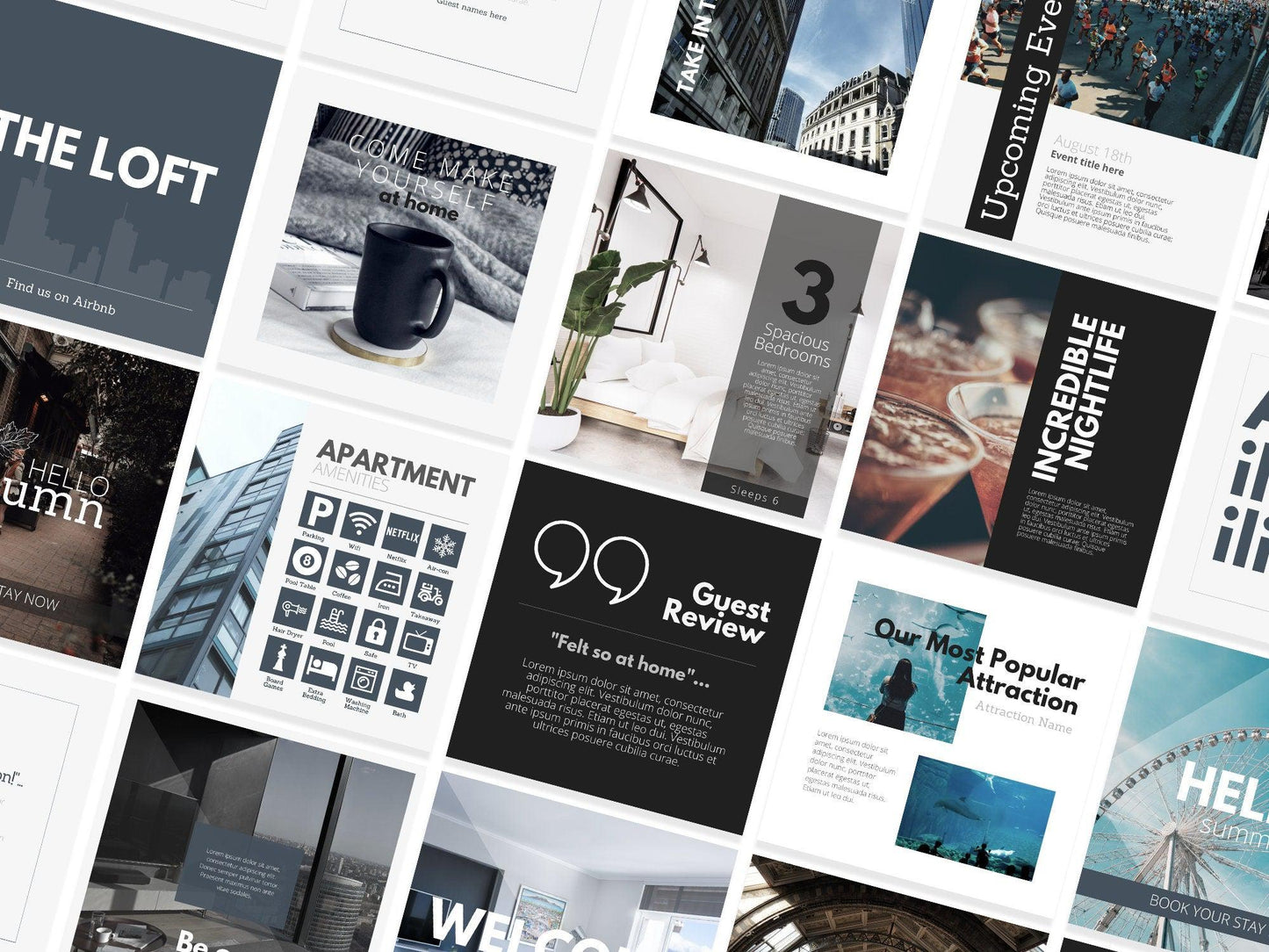 55 Airbnb Instagram Promotion Pack For Social Media (city)