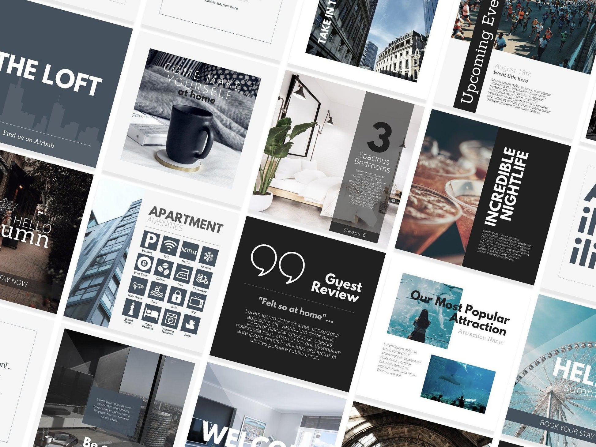 55 Airbnb Instagram Promotion Pack For Social Media (city)