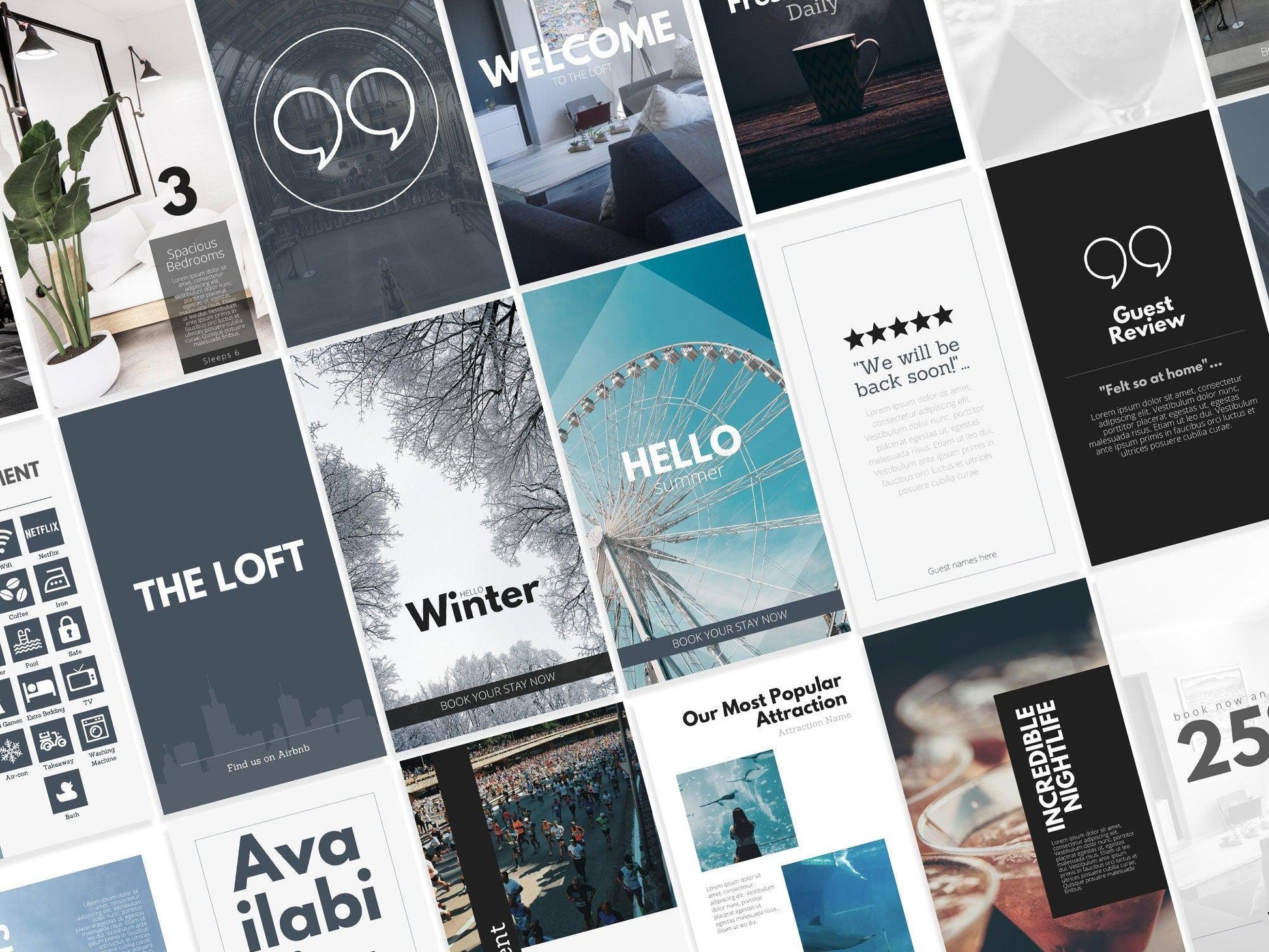 55 Airbnb Instagram Promotion Pack For Social Media (city)