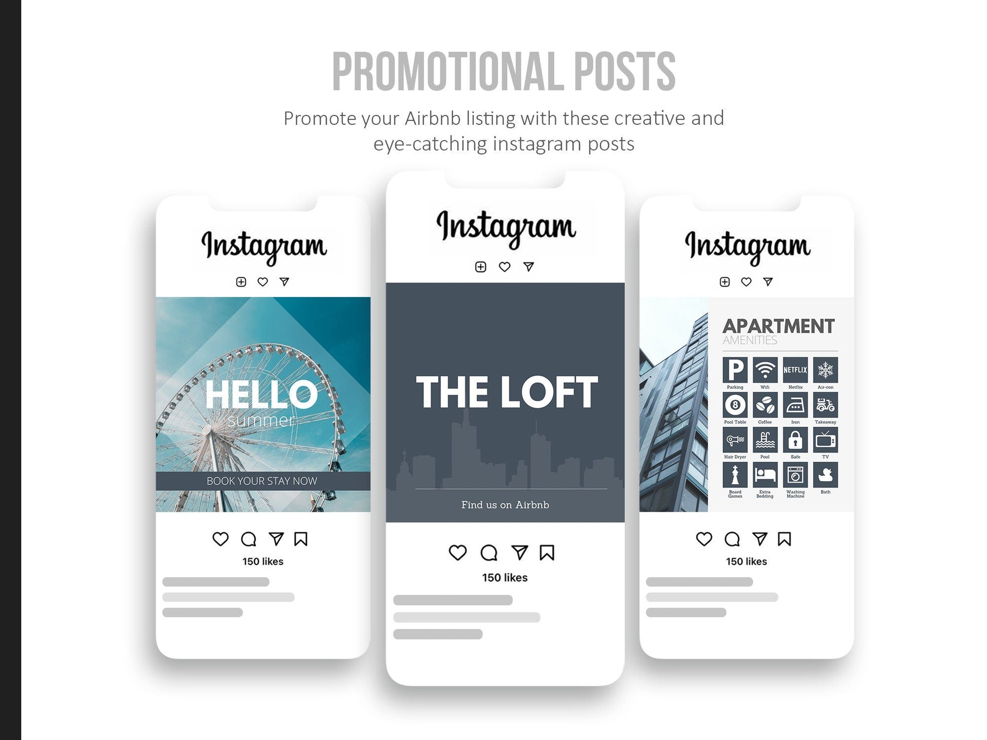 55 Airbnb Instagram Promotion Pack For Social Media (city)