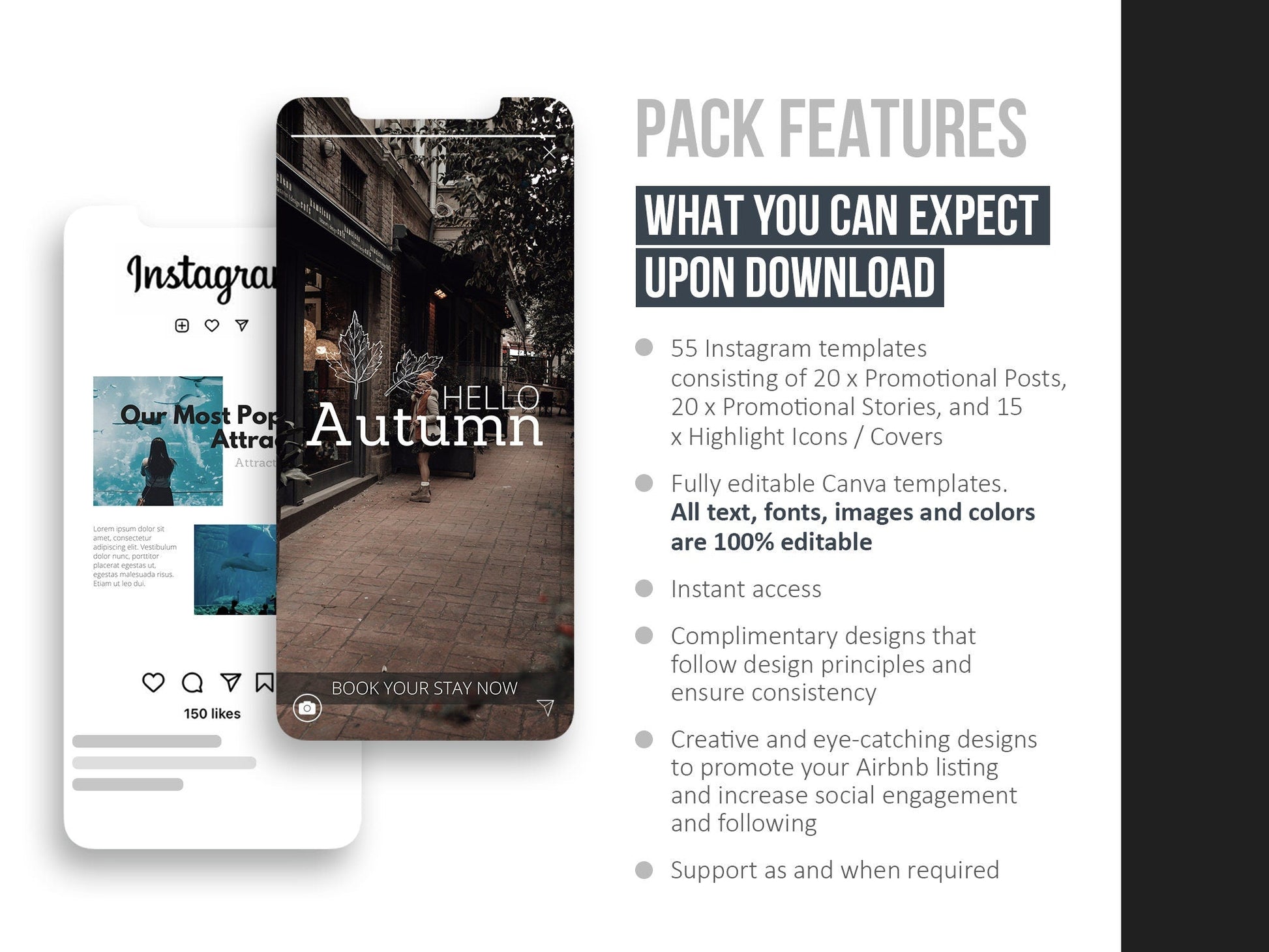 55 Airbnb Instagram Promotion Pack For Social Media (city)