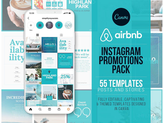 55 Airbnb Instagram Promotion Pack For Social Media (coastal)