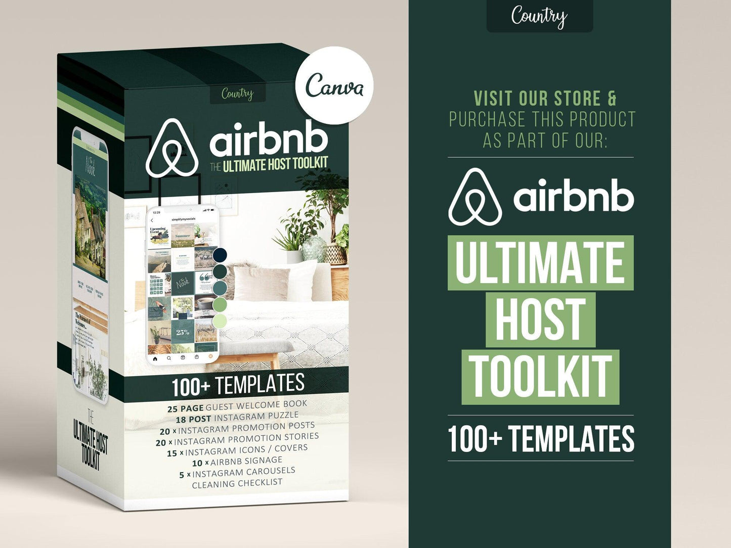 55 Airbnb Instagram Promotion Pack For Social Media (country)