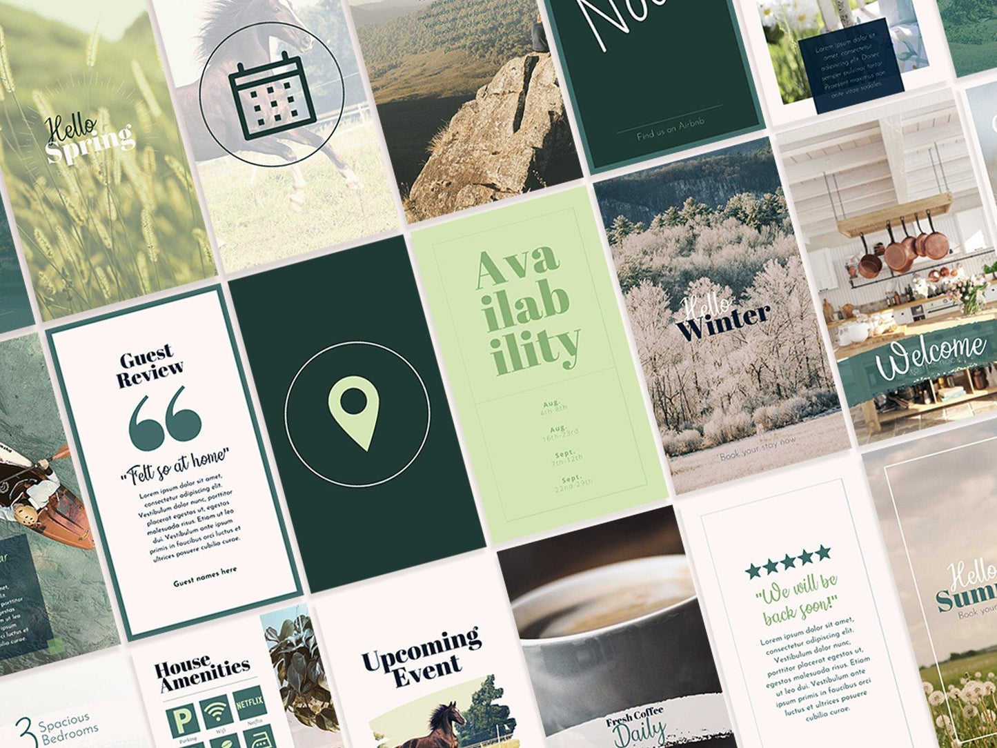 55 Airbnb Instagram Promotion Pack For Social Media (country)