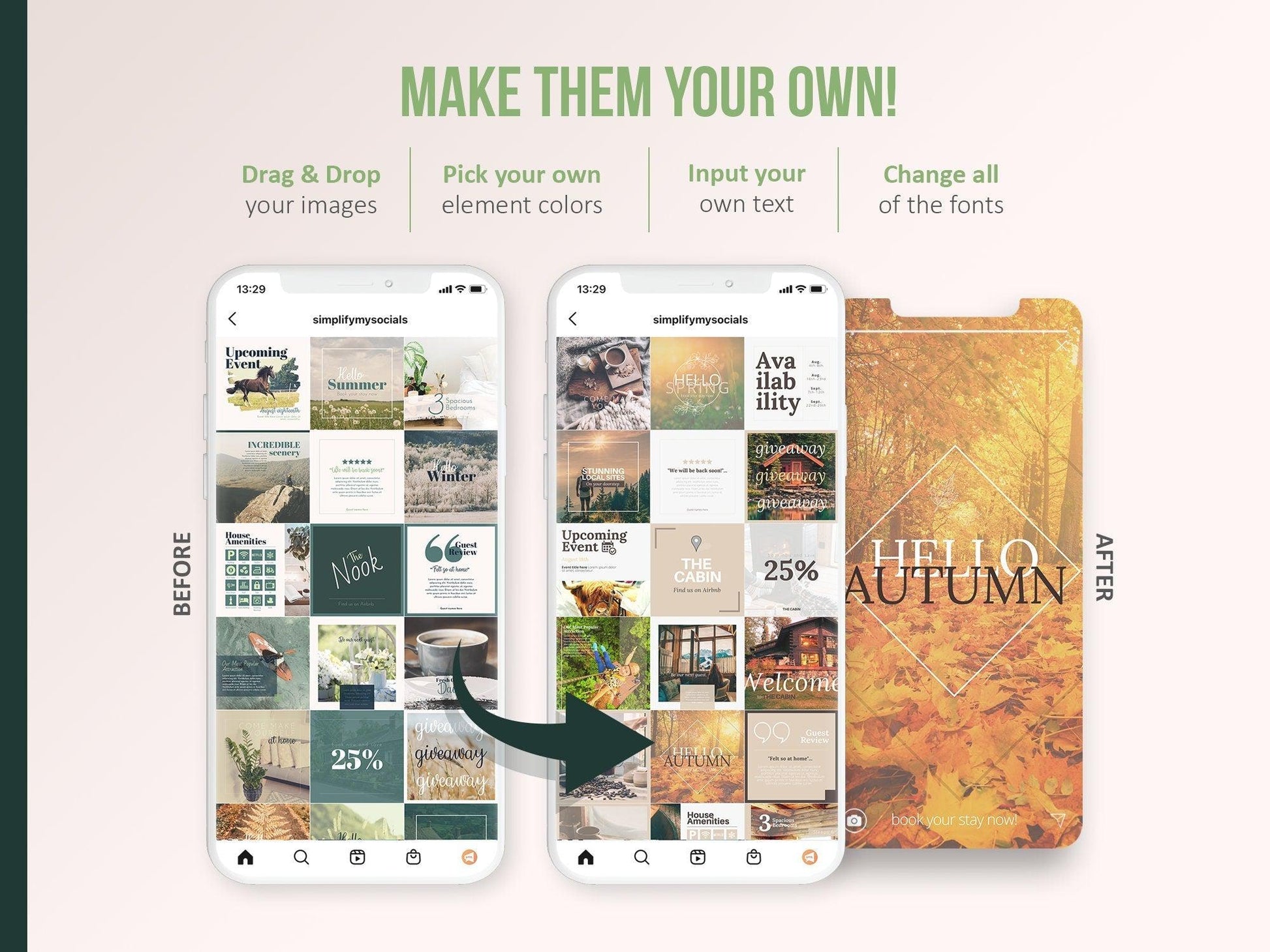 55 Airbnb Instagram Promotion Pack For Social Media (country)