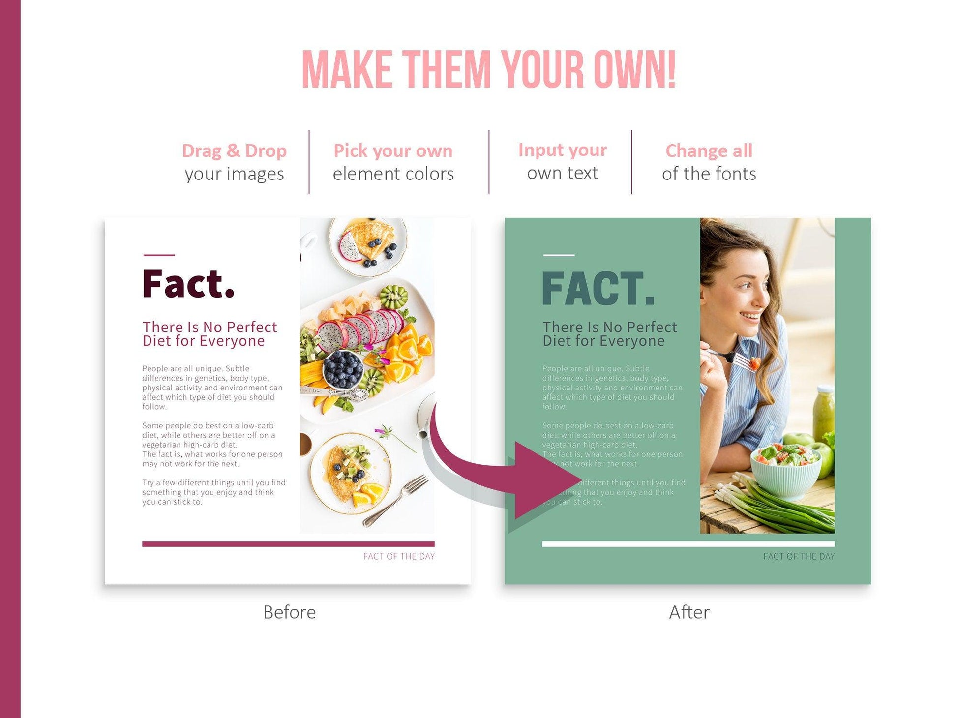 700 Fitness & Nutrition Templates For Social Media (berry)