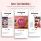 730 Fitness & Nutrition Template Bundle For Social Media (pink)