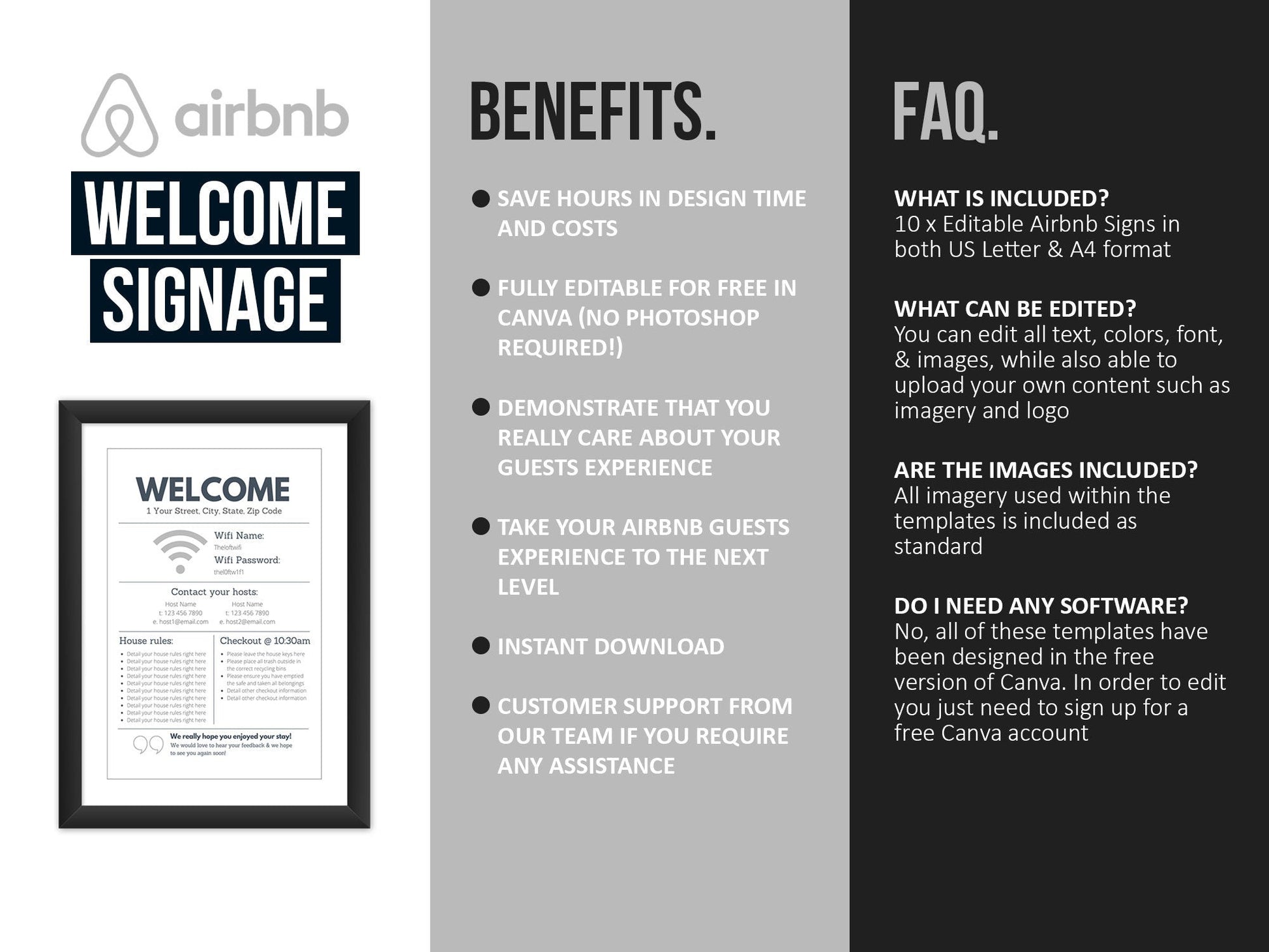 Airbnb Host Posters & Signage Bundle (city)