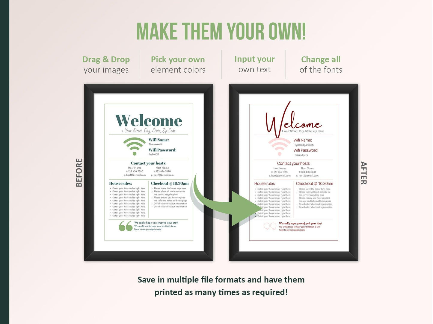 Airbnb Host Posters & Signage Bundle (country)