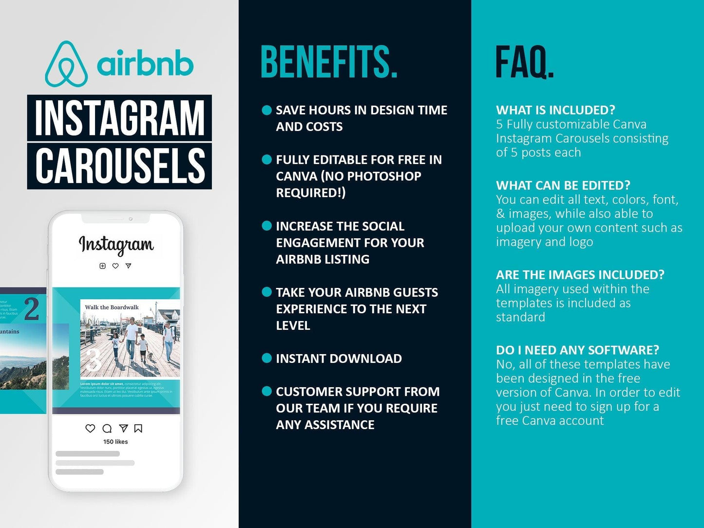 Airbnb Instagram Carousels PFor Social Media (coastal)