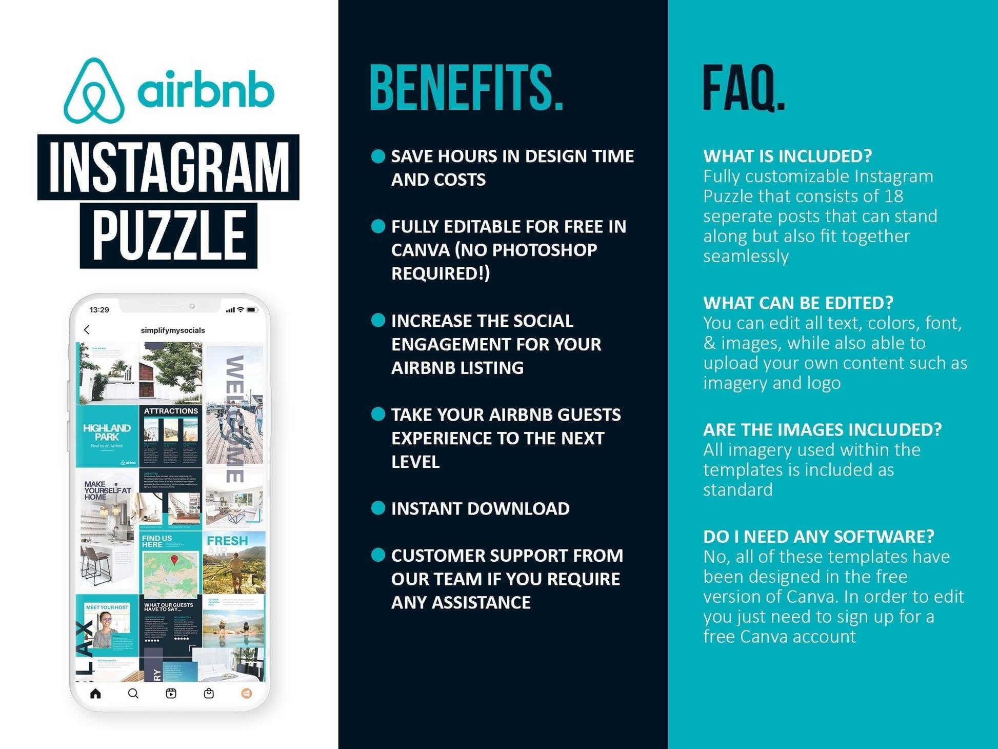 Airbnb Instagram Puzzle For Social Media (coastal)